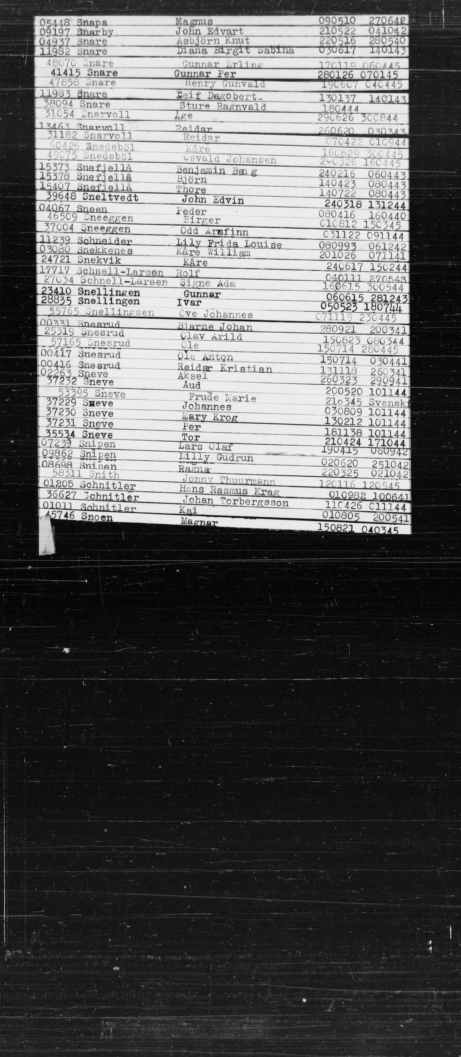 Den Kgl. Norske Legasjons Flyktningskontor, RA/S-6753/V/Va/L0022: Kjesäterkartoteket.  Alfabetisk register, A-Å., 1940-1945, s. 805