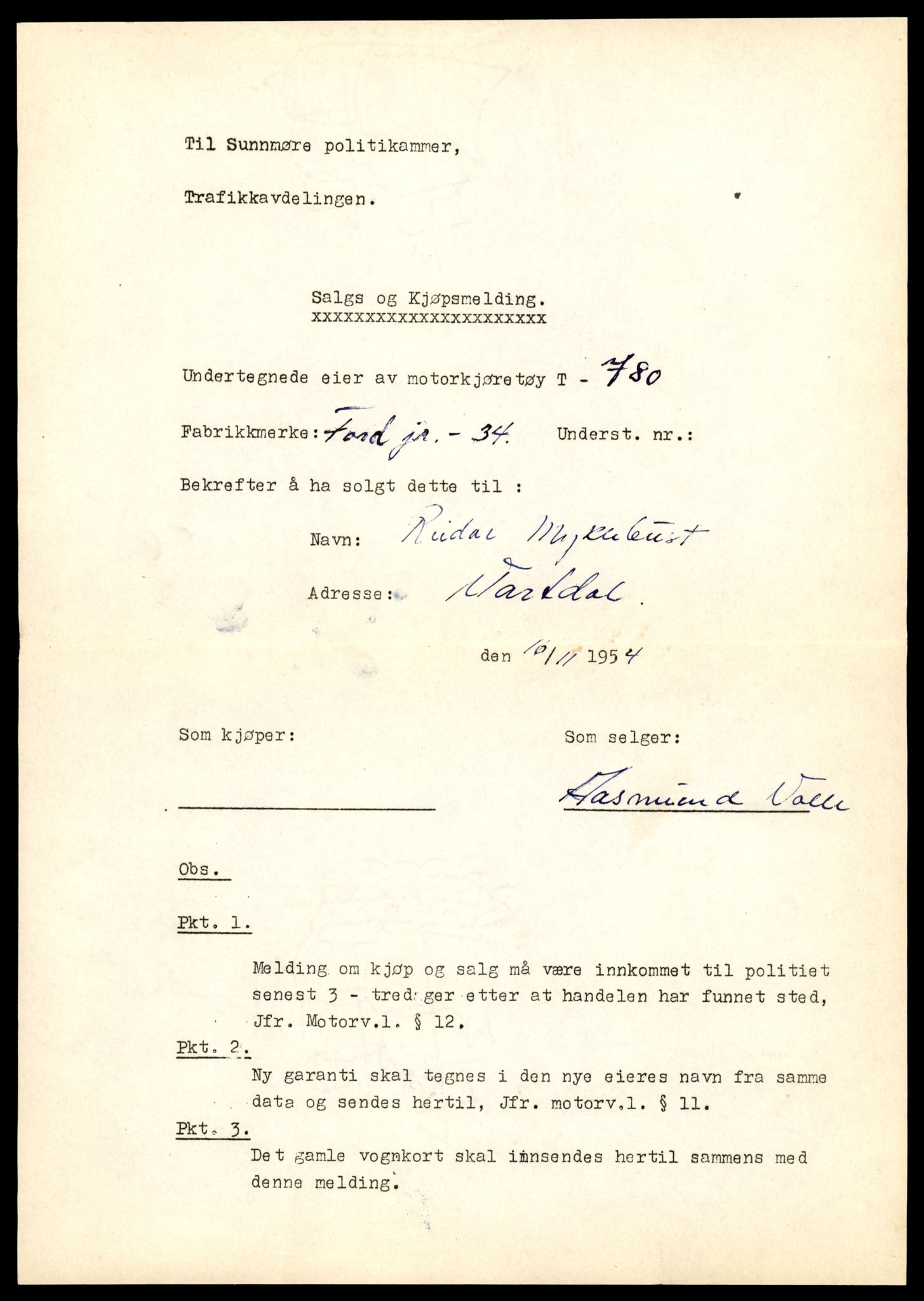 Møre og Romsdal vegkontor - Ålesund trafikkstasjon, AV/SAT-A-4099/F/Fe/L0008: Registreringskort for kjøretøy T 747 - T 894, 1927-1998, s. 1057