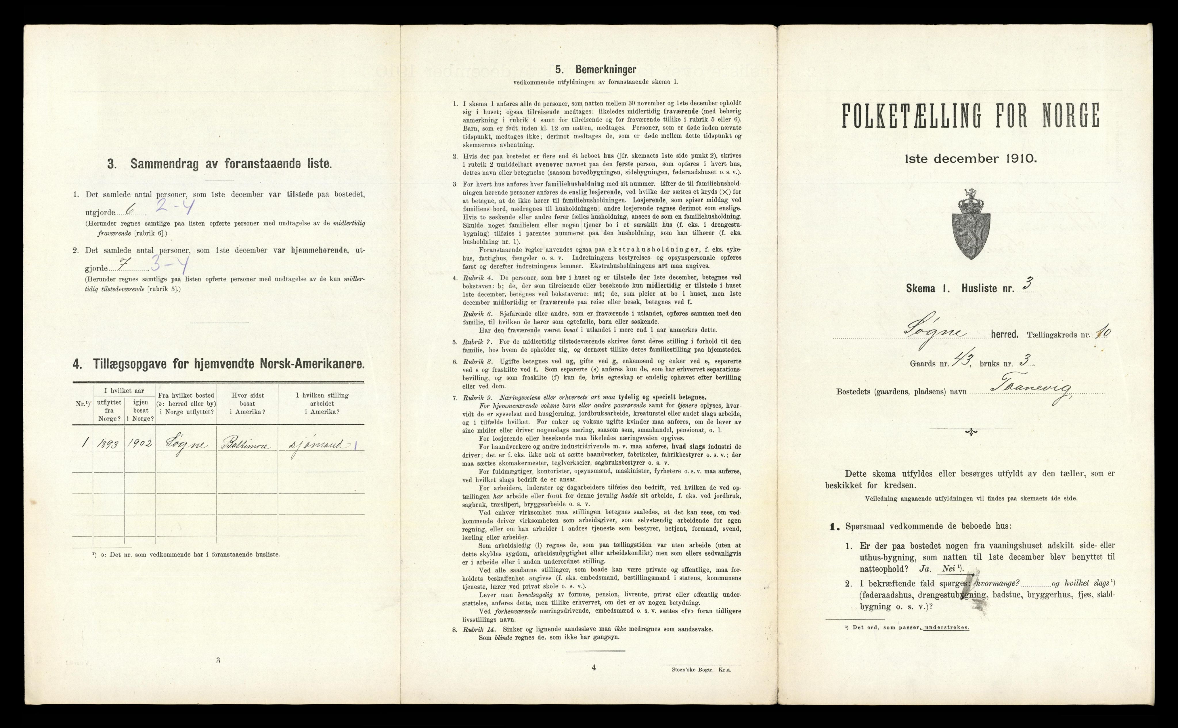 RA, Folketelling 1910 for 1018 Søgne herred, 1910, s. 1006