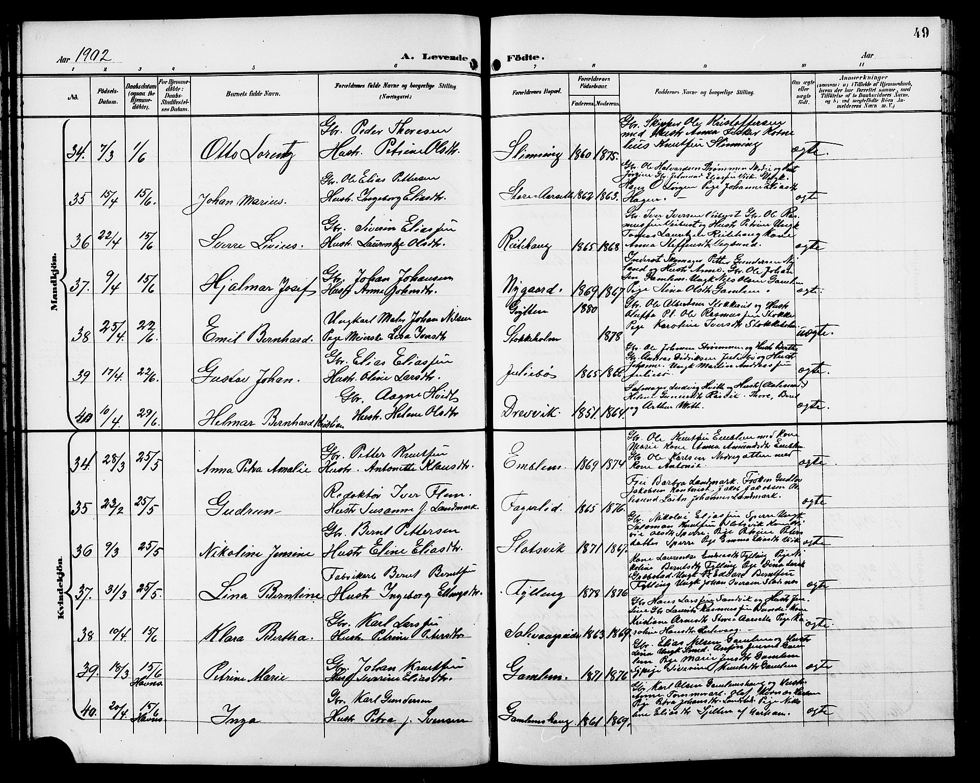 Ministerialprotokoller, klokkerbøker og fødselsregistre - Møre og Romsdal, AV/SAT-A-1454/528/L0432: Klokkerbok nr. 528C13, 1898-1918, s. 49