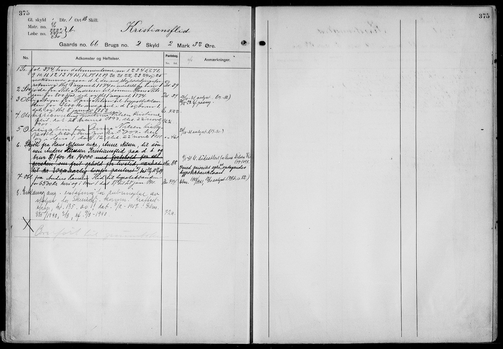 Gjerpen sorenskriveri, AV/SAKO-A-216/G/Gb/Gbd/L0002b: Panteregister nr. IV 2b, s. 375