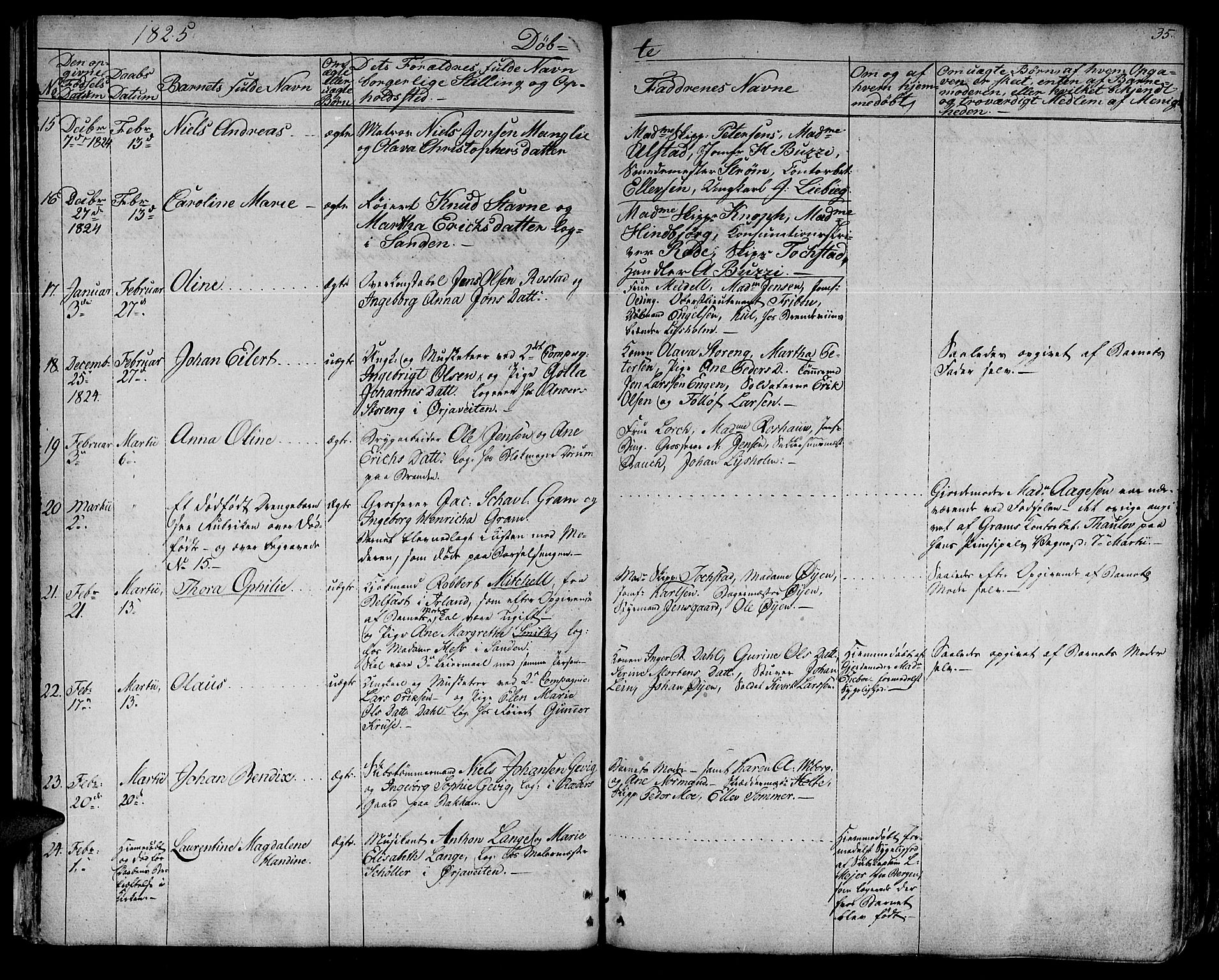 Ministerialprotokoller, klokkerbøker og fødselsregistre - Sør-Trøndelag, SAT/A-1456/602/L0108: Ministerialbok nr. 602A06, 1821-1839, s. 35