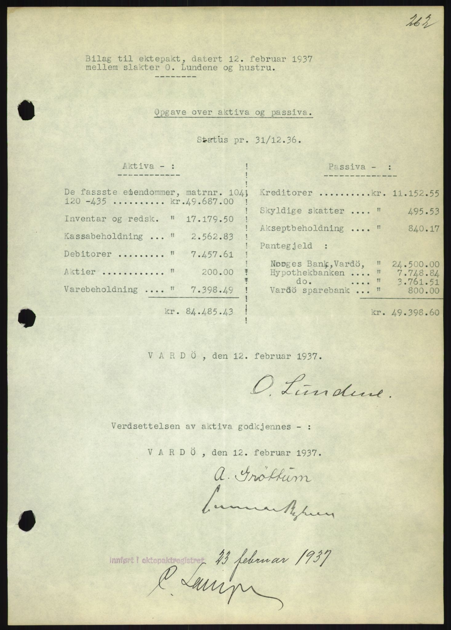 Oslo byskriverembete, AV/SAO-A-10227/2/G/Gb/L0072: Tinglyste ektepakter, Finnmark, bind 1, 1928-1950