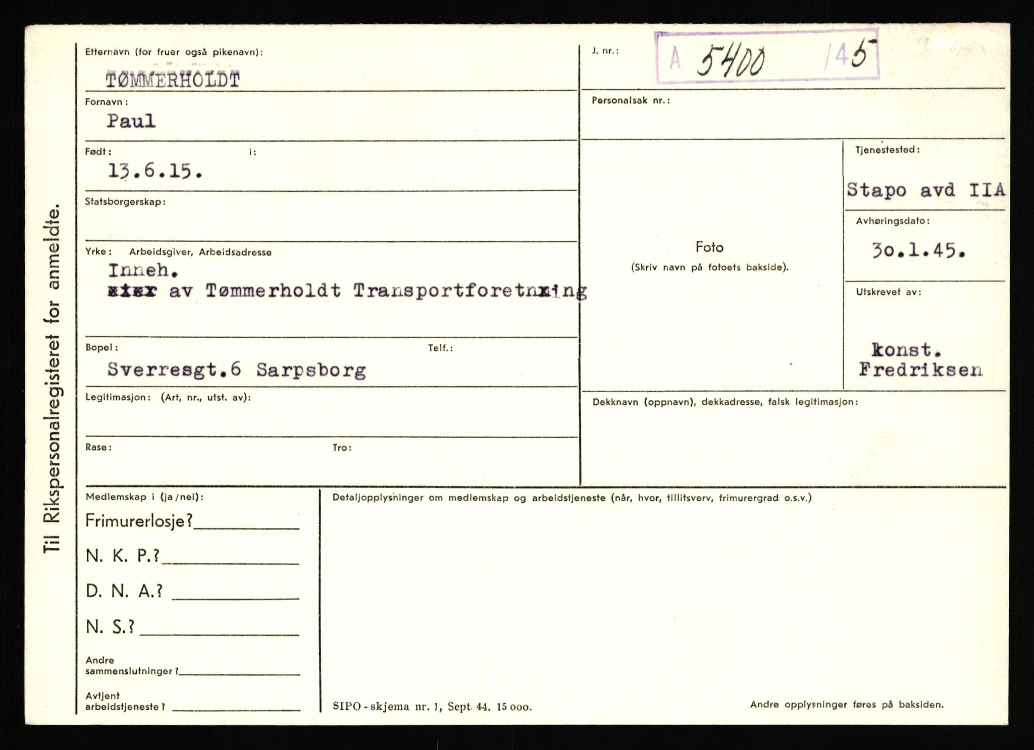 Statspolitiet - Hovedkontoret / Osloavdelingen, AV/RA-S-1329/C/Ca/L0015: Svea - Tøsse, 1943-1945, s. 4806