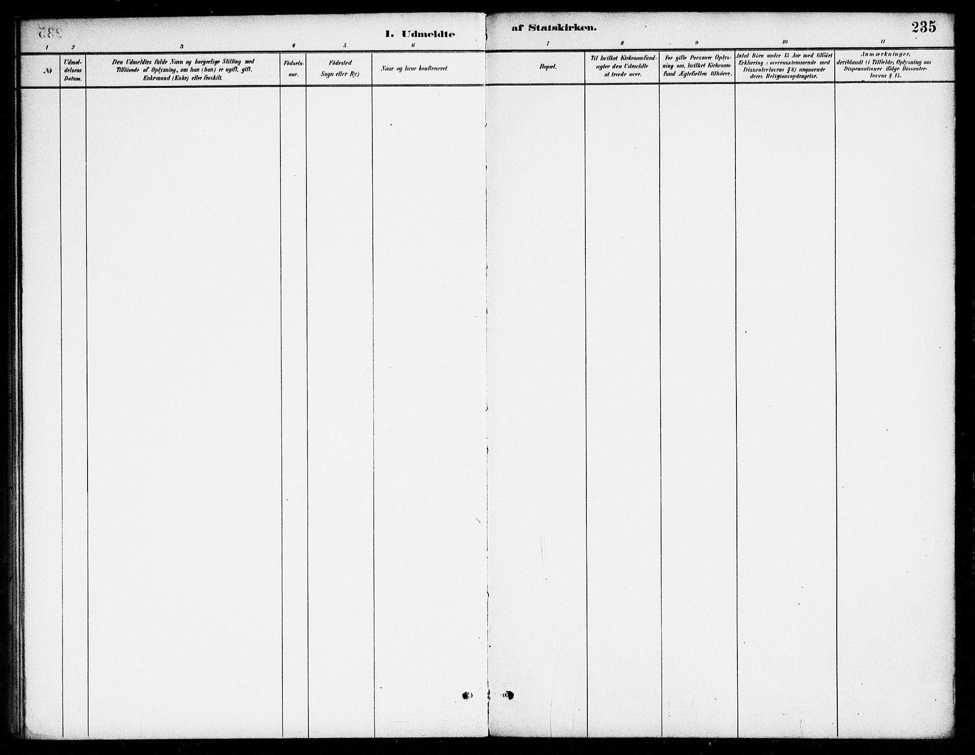 Bjelland sokneprestkontor, SAK/1111-0005/F/Fa/Fab/L0004: Ministerialbok nr. A 4, 1887-1920, s. 235