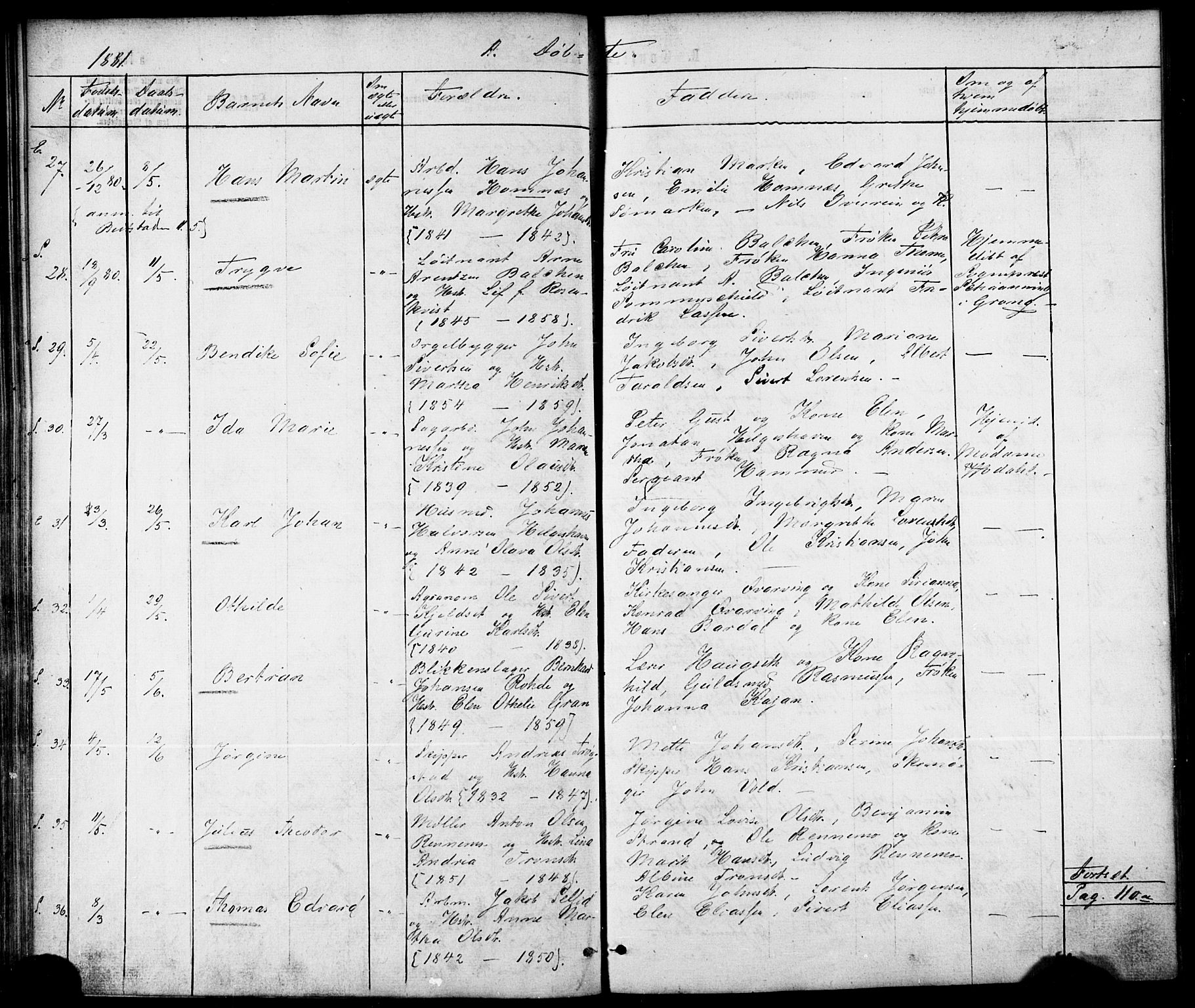 Ministerialprotokoller, klokkerbøker og fødselsregistre - Nord-Trøndelag, SAT/A-1458/739/L0370: Ministerialbok nr. 739A02, 1868-1881