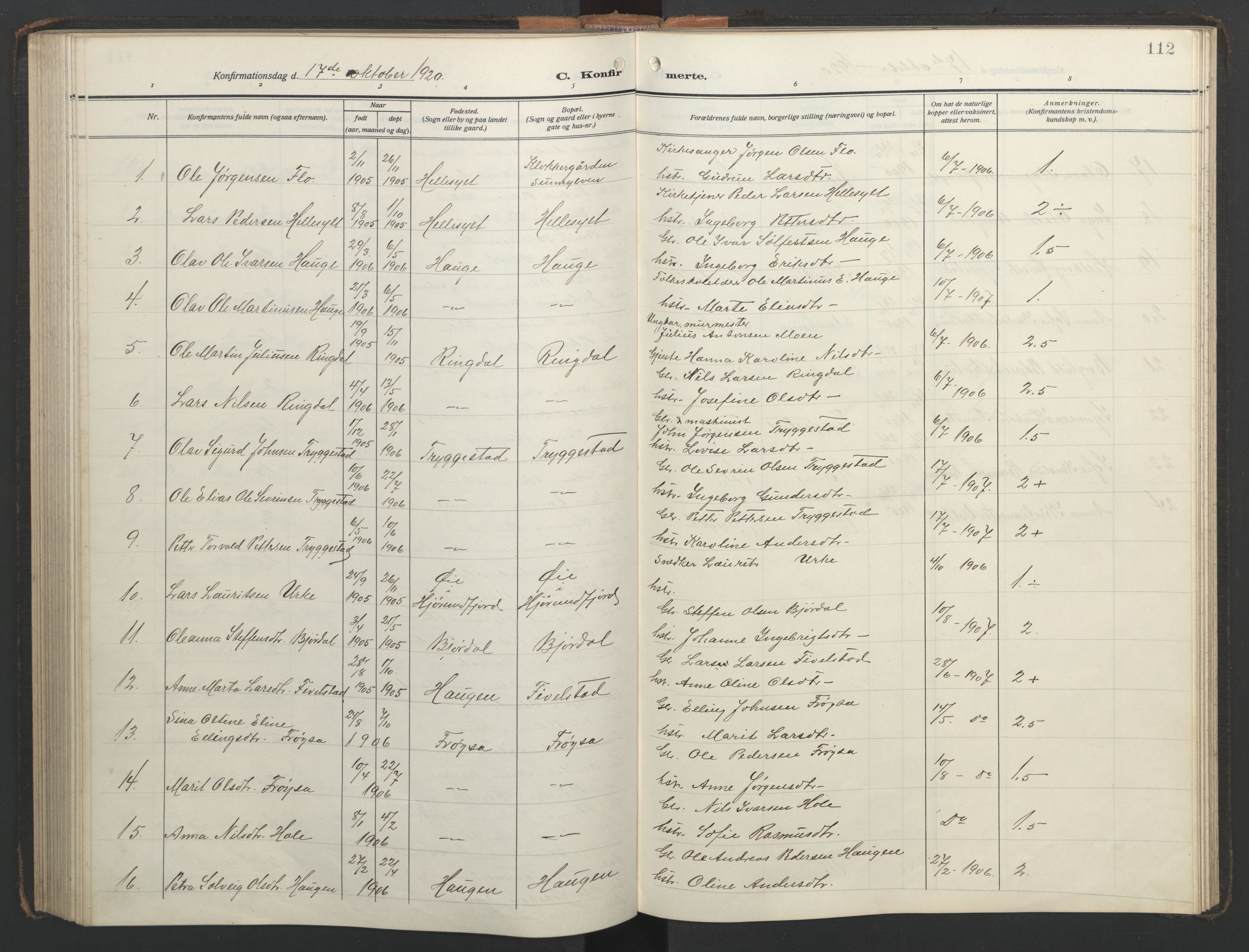 Ministerialprotokoller, klokkerbøker og fødselsregistre - Møre og Romsdal, AV/SAT-A-1454/517/L0232: Klokkerbok nr. 517C05, 1910-1946, s. 112