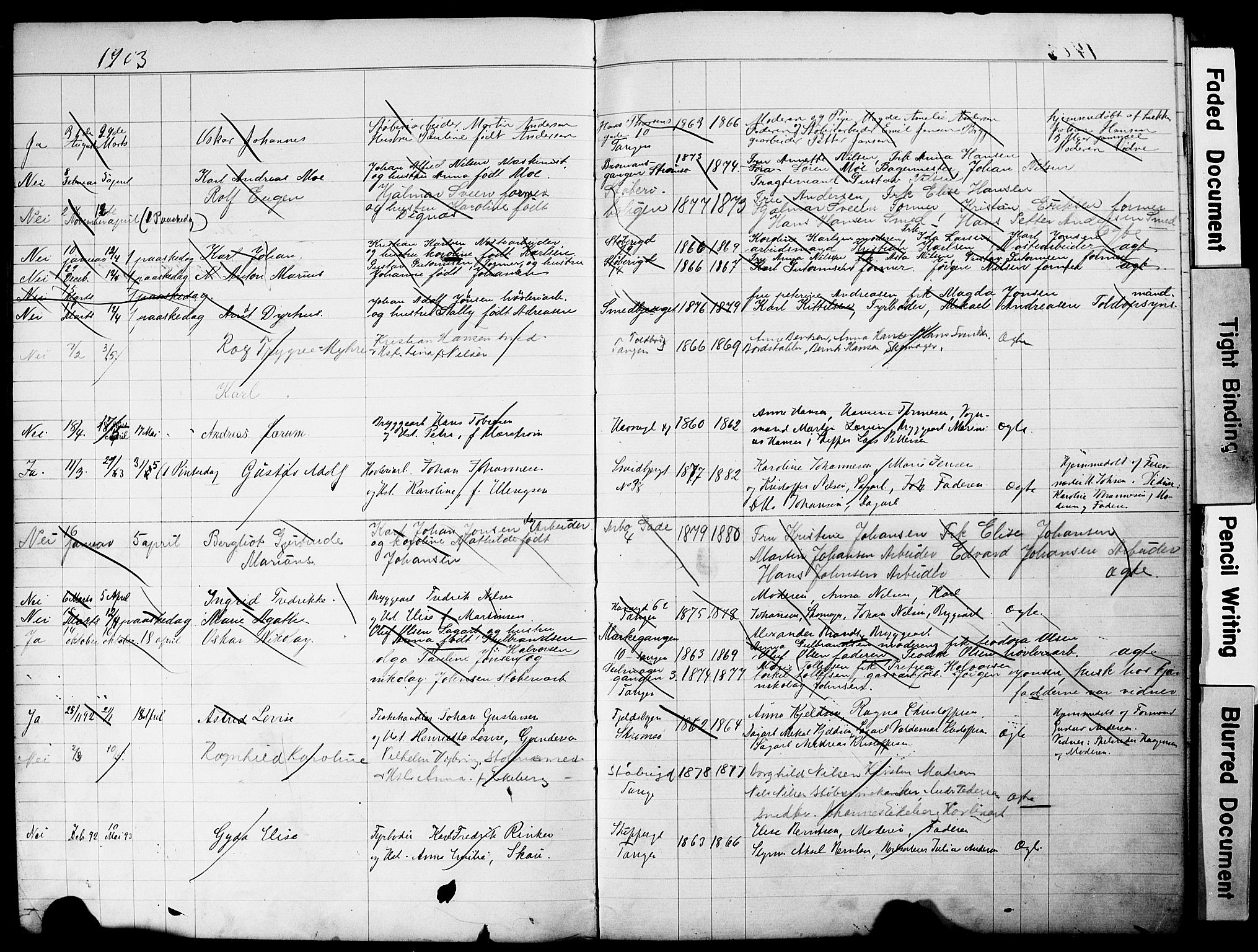 Strømsø kirkebøker, AV/SAKO-A-246/Y/Yb/L0001: Kladd til kirkebok nr. II 1, 1896-1904