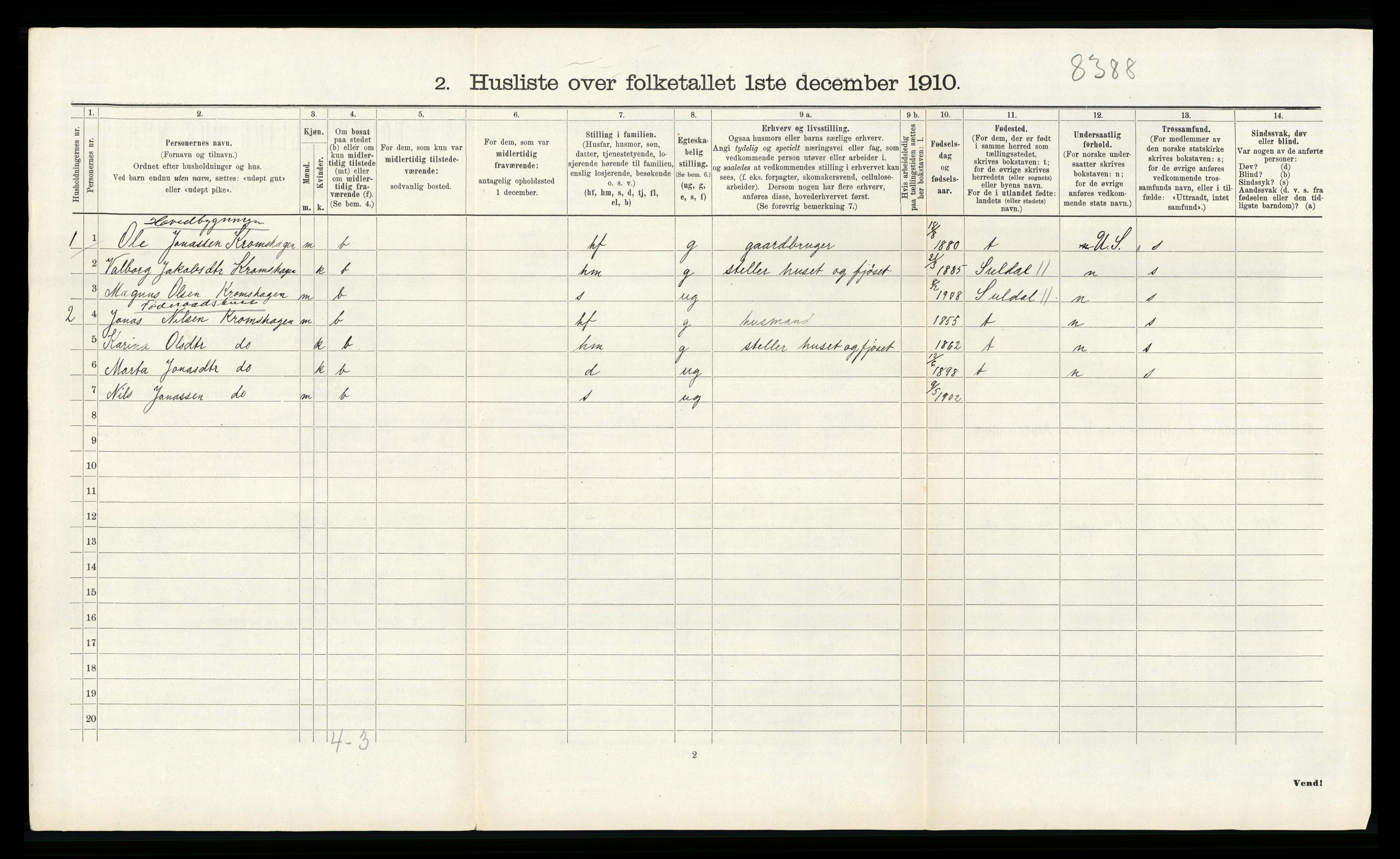 RA, Folketelling 1910 for 1133 Hjelmeland herred, 1910, s. 299
