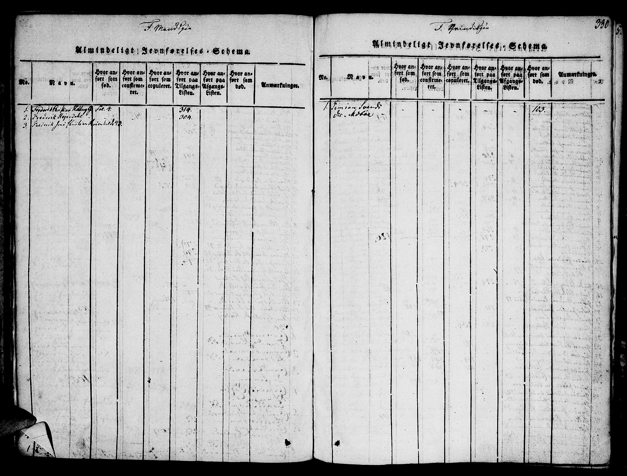 Vestre Moland sokneprestkontor, AV/SAK-1111-0046/F/Fa/Fab/L0003: Ministerialbok nr. A 3, 1816-1843, s. 330