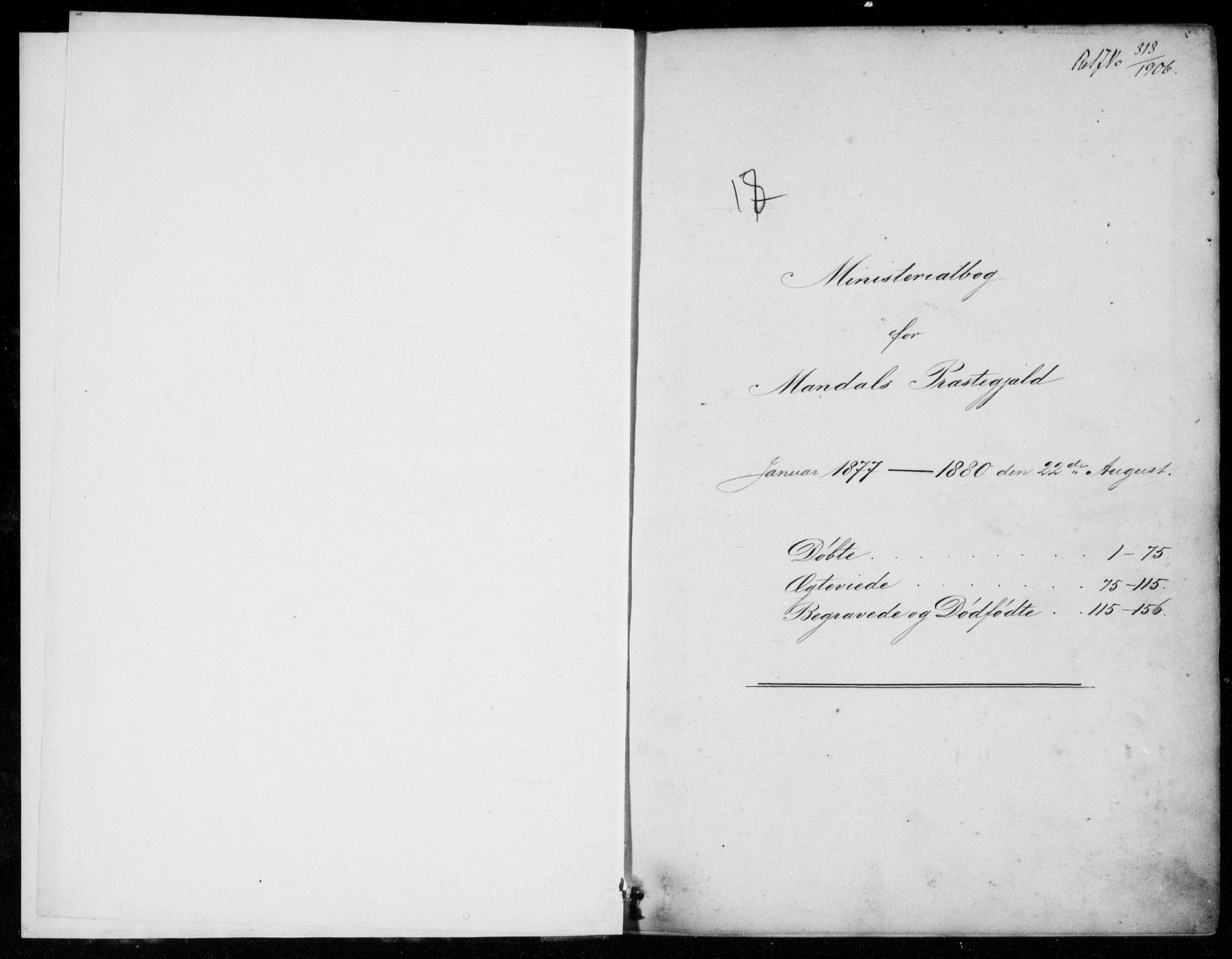 Mandal sokneprestkontor, SAK/1111-0030/F/Fb/Fba/L0010: Klokkerbok nr. B 4, 1876-1880