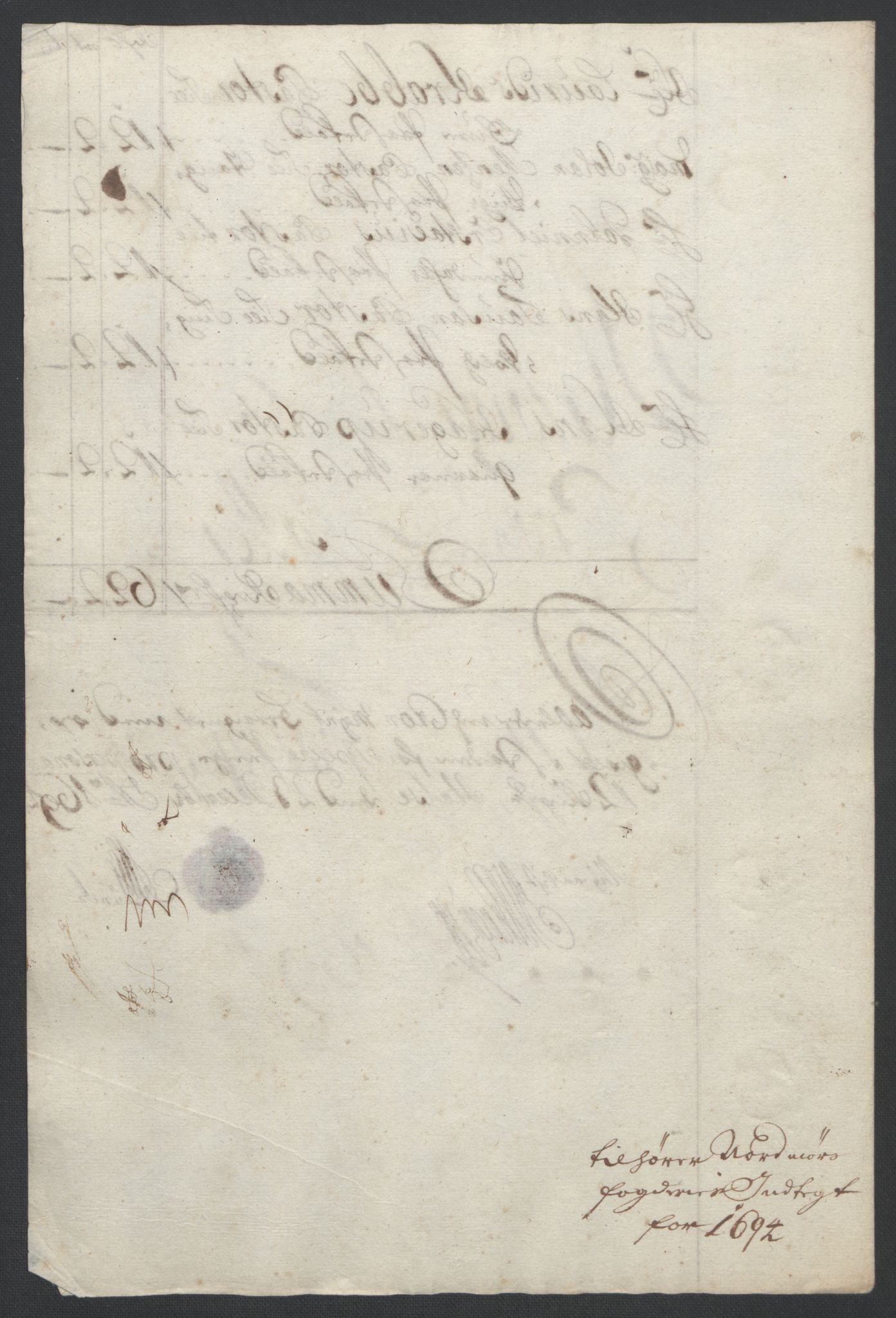 Rentekammeret inntil 1814, Reviderte regnskaper, Fogderegnskap, RA/EA-4092/R56/L3736: Fogderegnskap Nordmøre, 1694-1696, s. 112