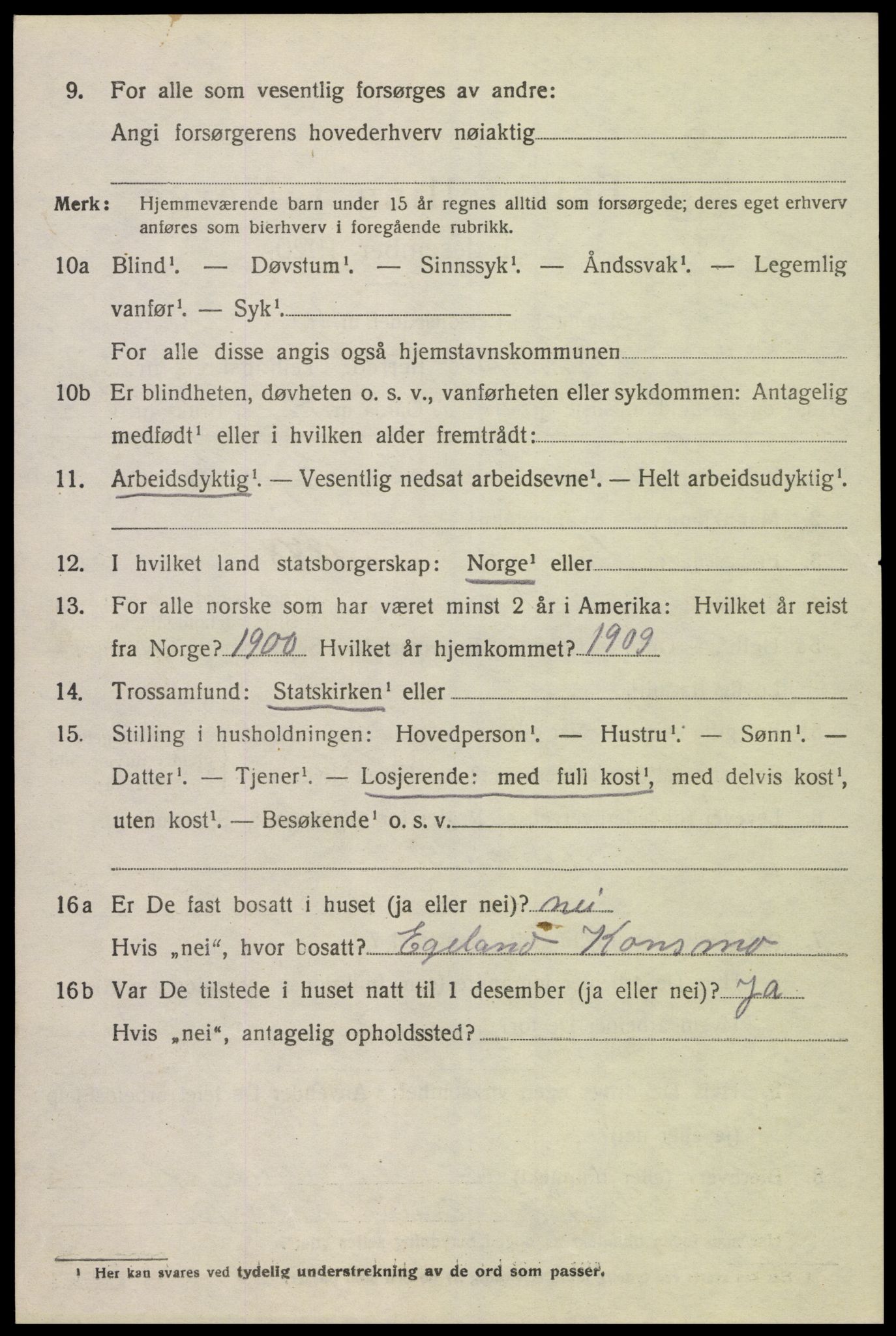 SAK, Folketelling 1920 for 1028 Vigmostad herred, 1920, s. 1896