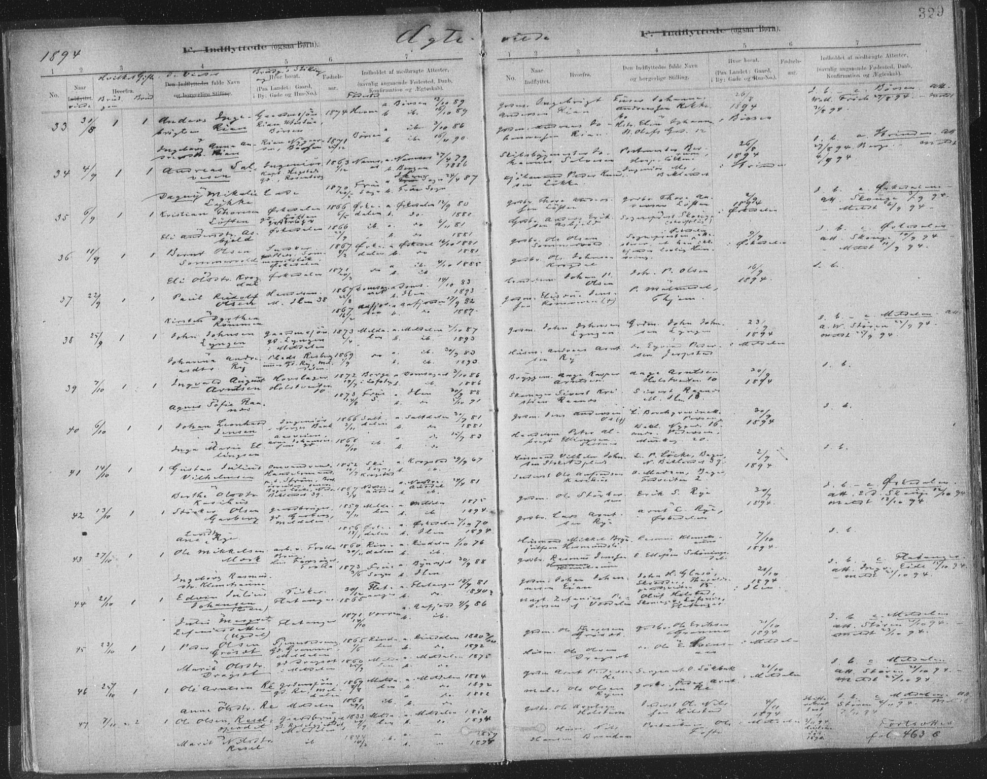 Ministerialprotokoller, klokkerbøker og fødselsregistre - Sør-Trøndelag, AV/SAT-A-1456/603/L0163: Ministerialbok nr. 603A02, 1879-1895, s. 329