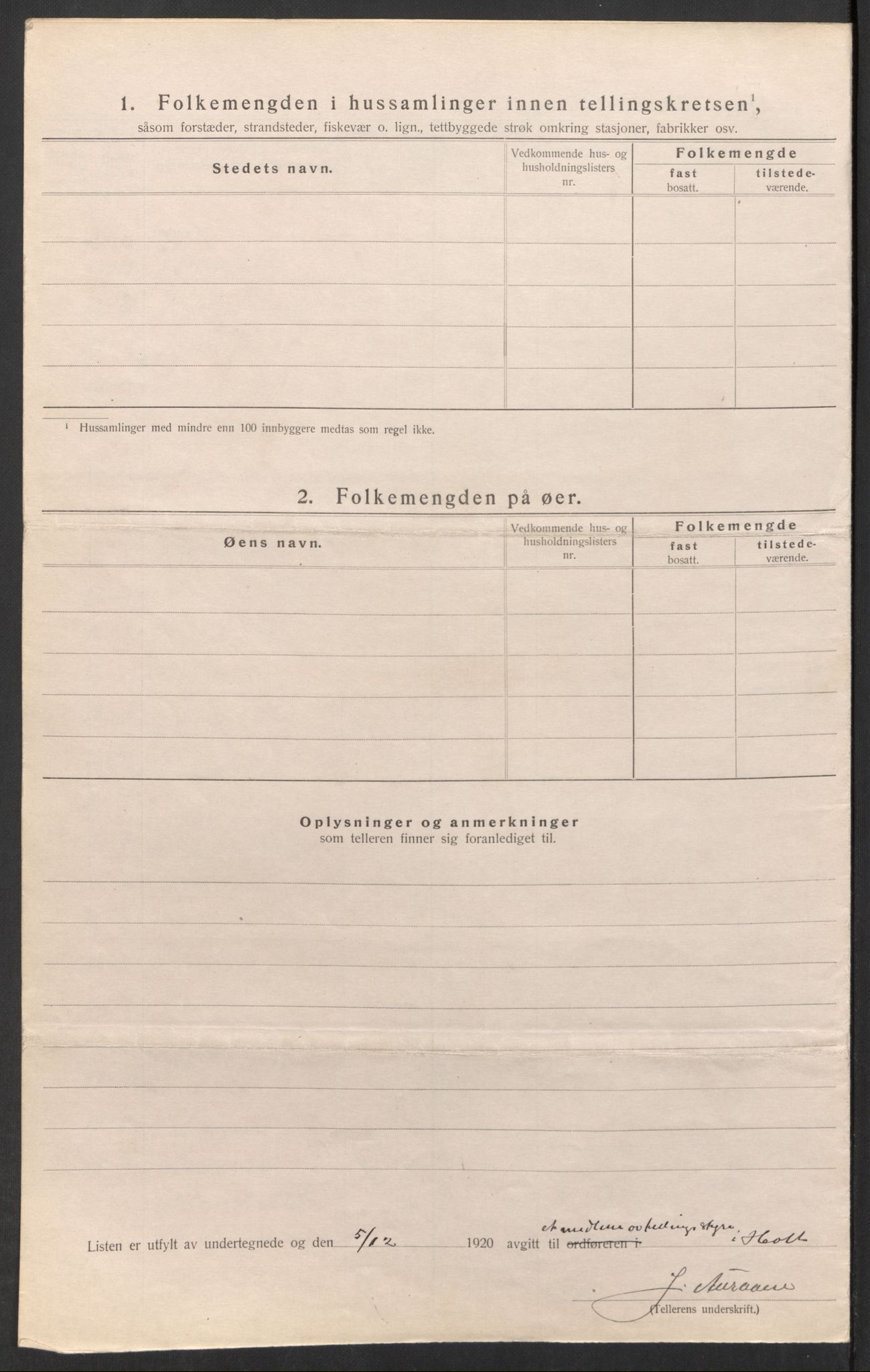 SAK, Folketelling 1920 for 0914 Holt herred, 1920, s. 11