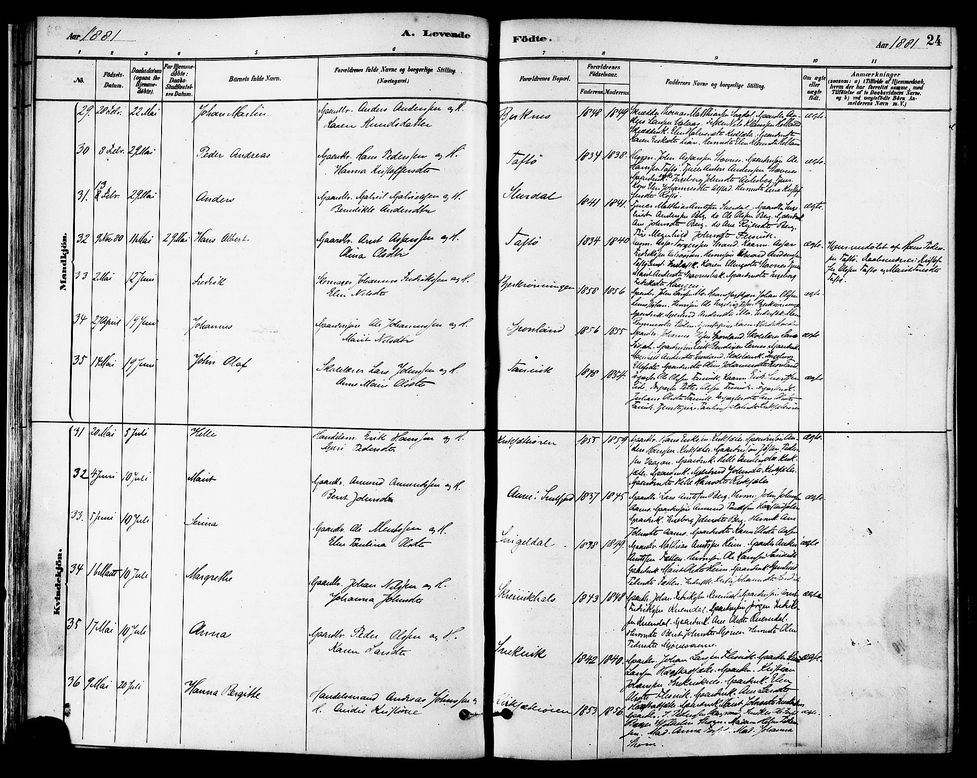 Ministerialprotokoller, klokkerbøker og fødselsregistre - Sør-Trøndelag, AV/SAT-A-1456/630/L0496: Ministerialbok nr. 630A09, 1879-1895, s. 24