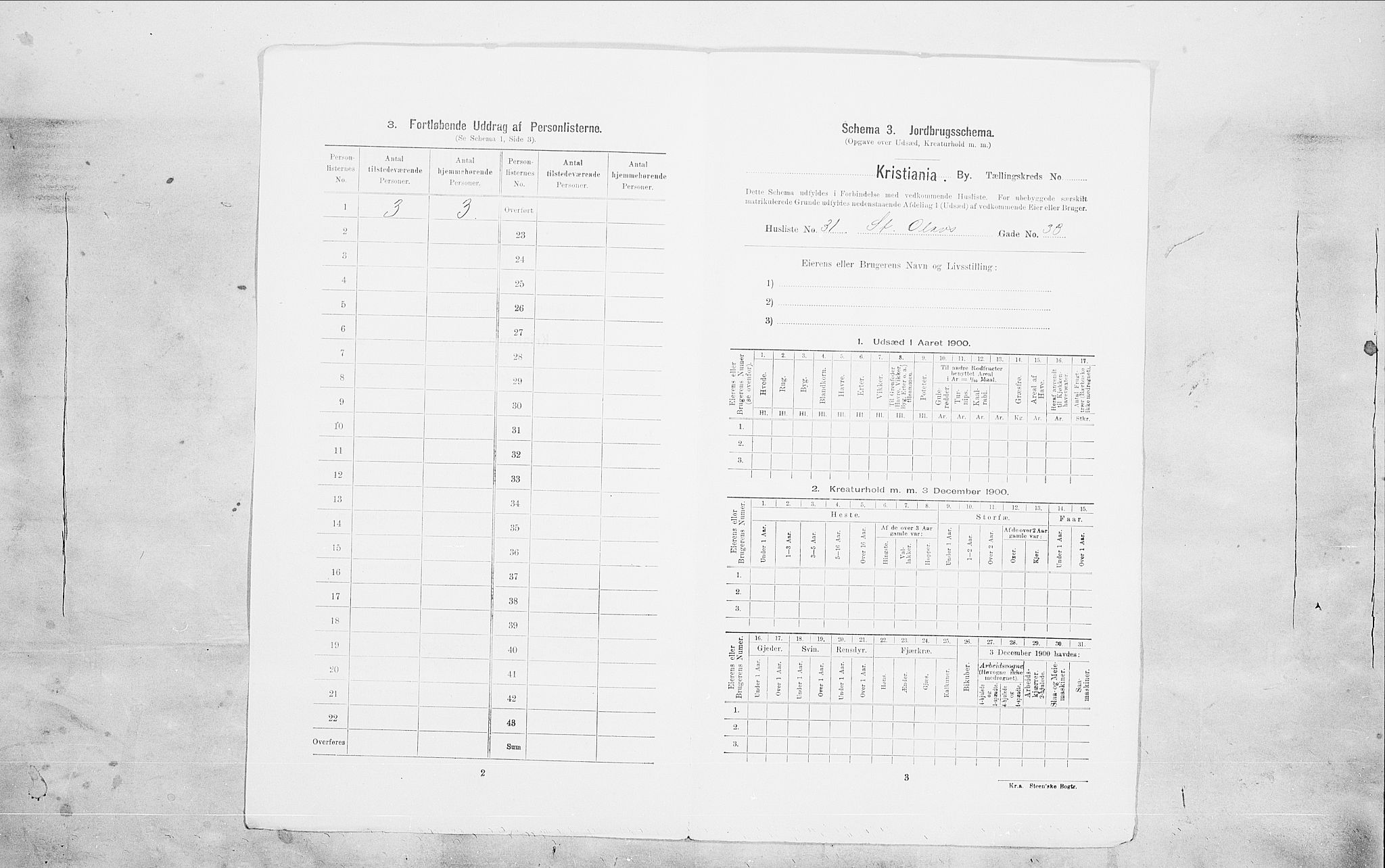 SAO, Folketelling 1900 for 0301 Kristiania kjøpstad, 1900, s. 90105