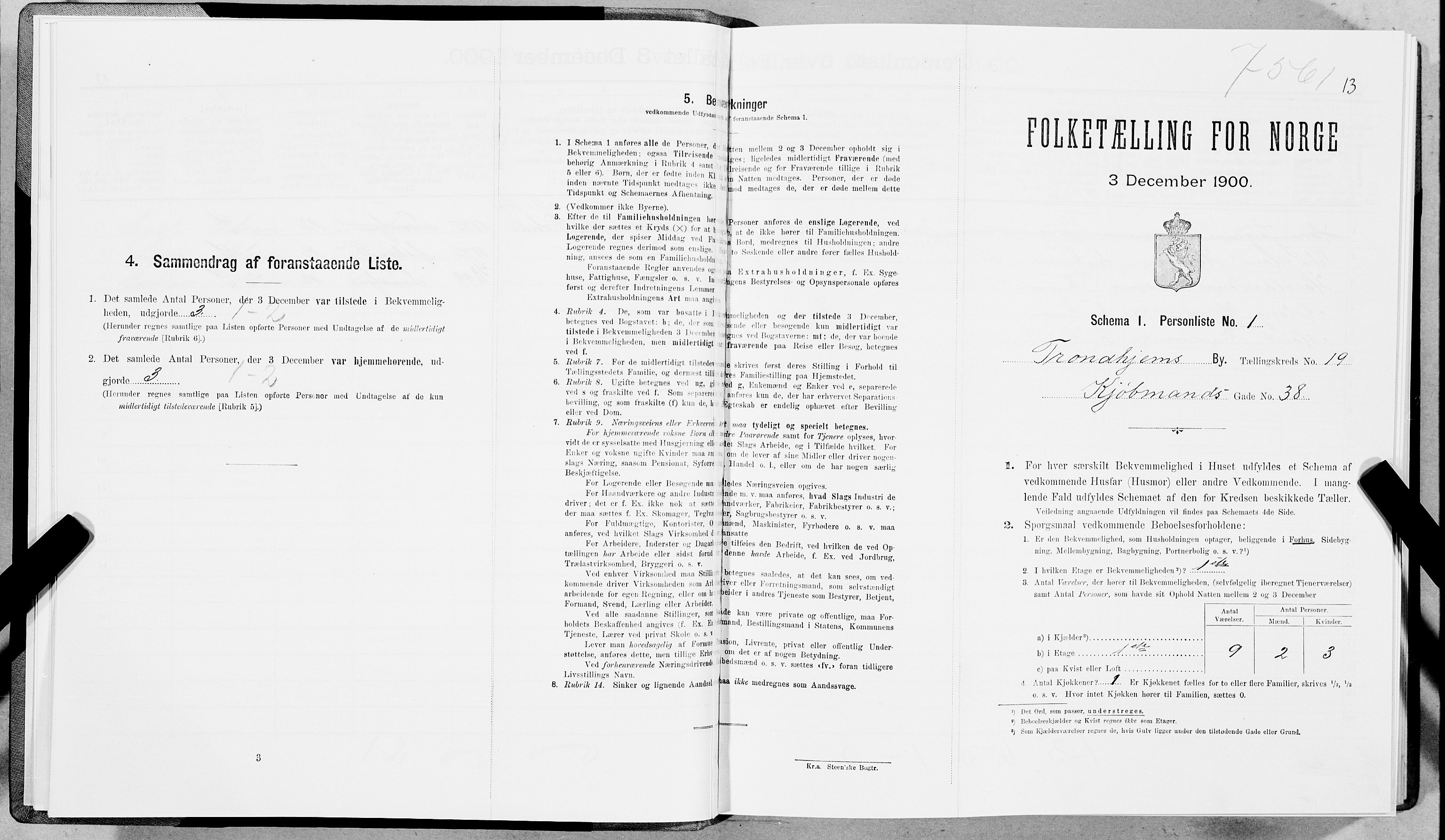 SAT, Folketelling 1900 for 1601 Trondheim kjøpstad, 1900, s. 3082