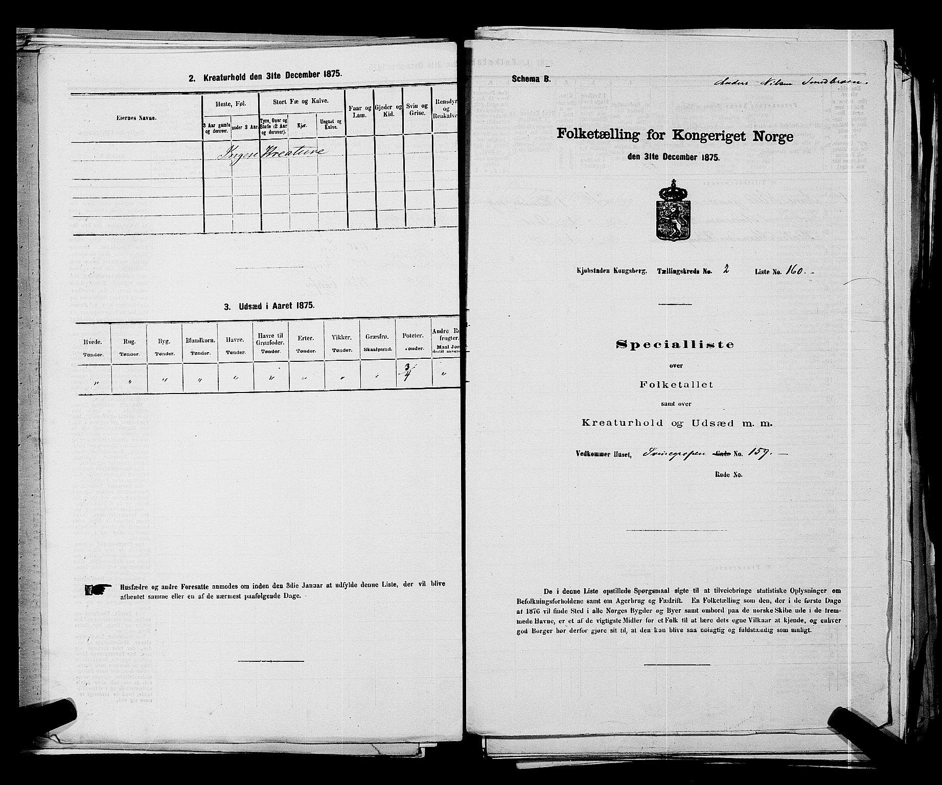 SAKO, Folketelling 1875 for 0604B Kongsberg prestegjeld, Kongsberg kjøpstad, 1875, s. 377