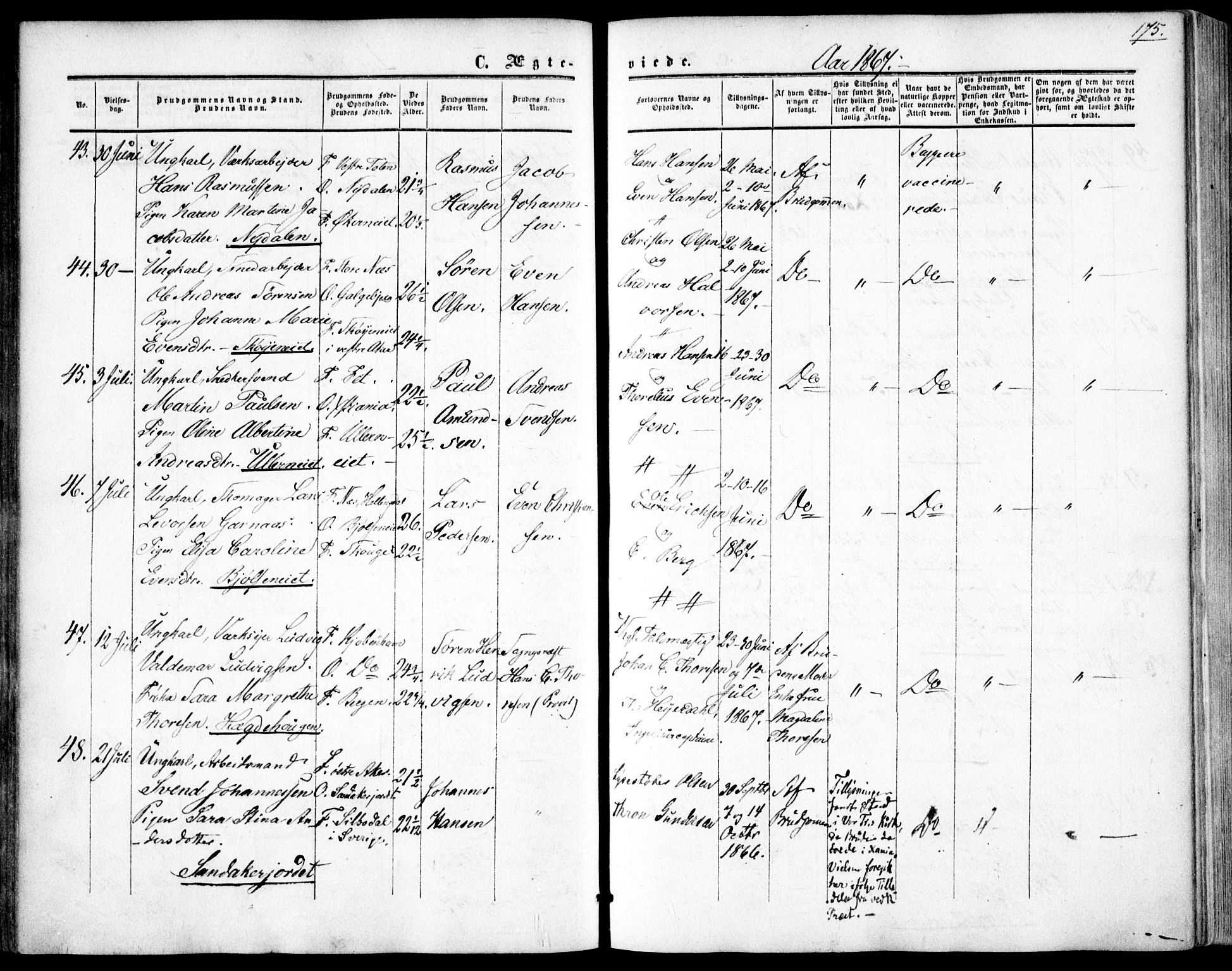 Vestre Aker prestekontor Kirkebøker, AV/SAO-A-10025/F/Fa/L0002: Ministerialbok nr. 2, 1855-1877, s. 175