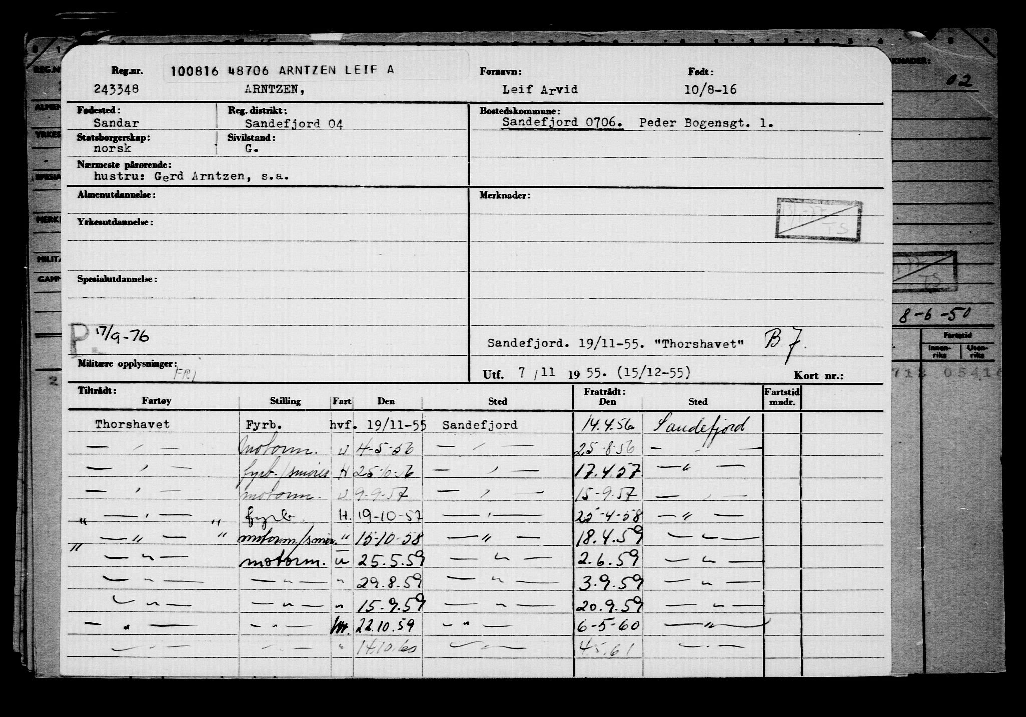 Direktoratet for sjømenn, AV/RA-S-3545/G/Gb/L0141: Hovedkort, 1916, s. 485