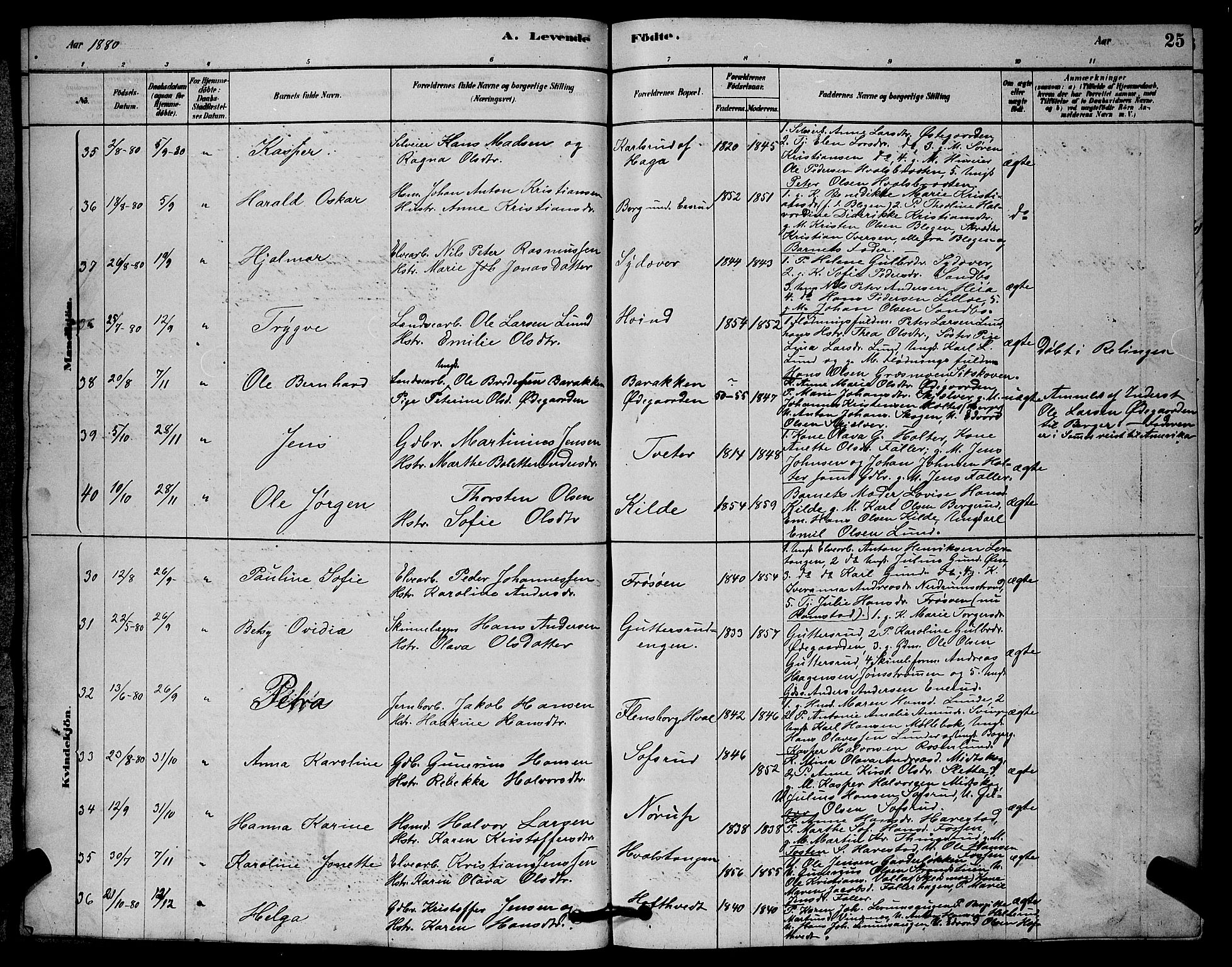 Fet prestekontor Kirkebøker, AV/SAO-A-10370a/G/Ga/L0006: Klokkerbok nr. I 6, 1878-1891, s. 25