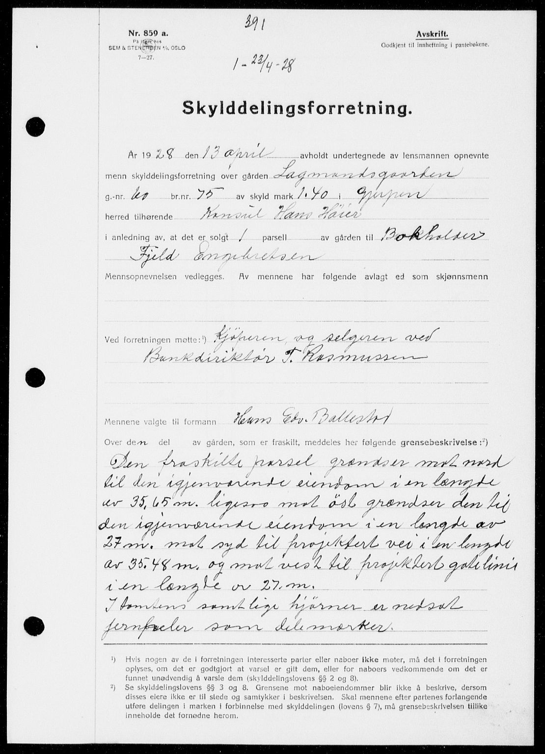 Gjerpen sorenskriveri, SAKO/A-216/G/Ga/Gaa/L0048: Pantebok nr. I 48 og 50-51, 1926-1928, Tingl.dato: 23.04.1928