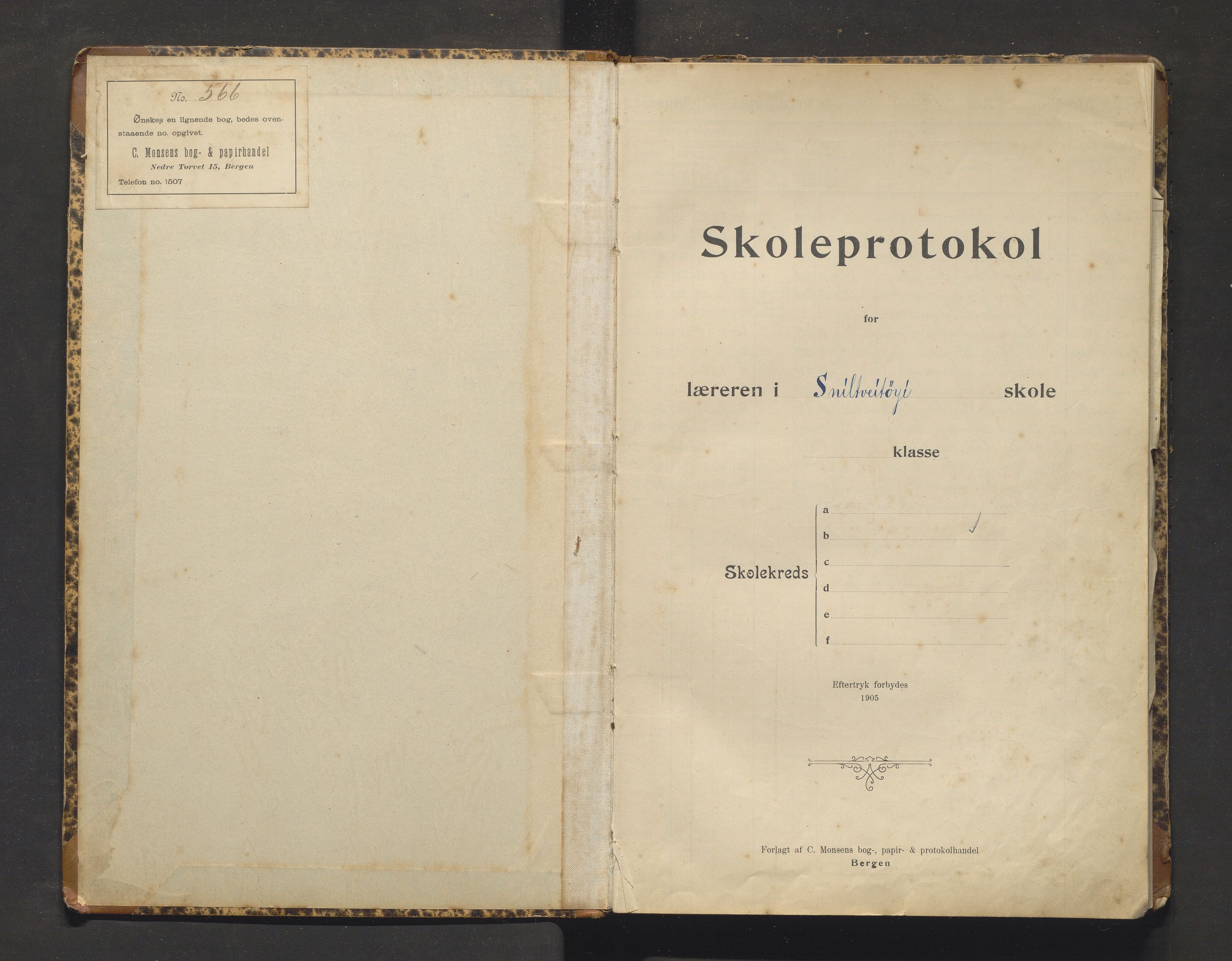 Kvinnherad kommune. Barneskulane, IKAH/1224-231/F/Fe/L0014: Skuleprotokoll for Haugland krins , 1892-1923