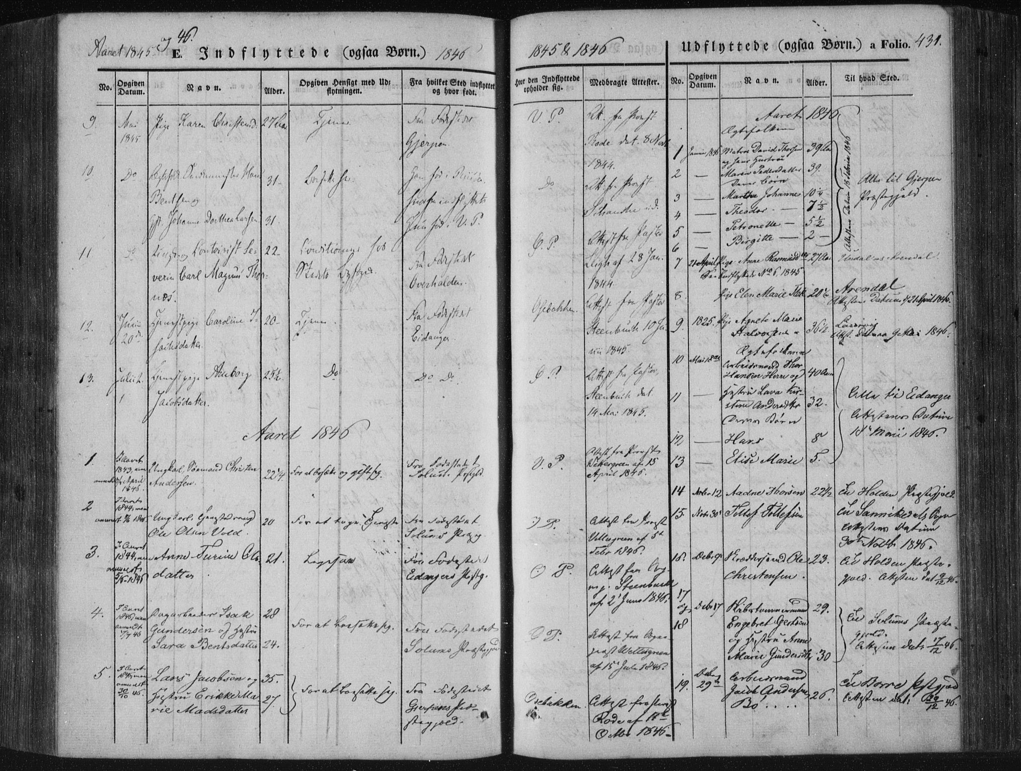 Porsgrunn kirkebøker , AV/SAKO-A-104/F/Fa/L0006: Ministerialbok nr. 6, 1841-1857, s. 431
