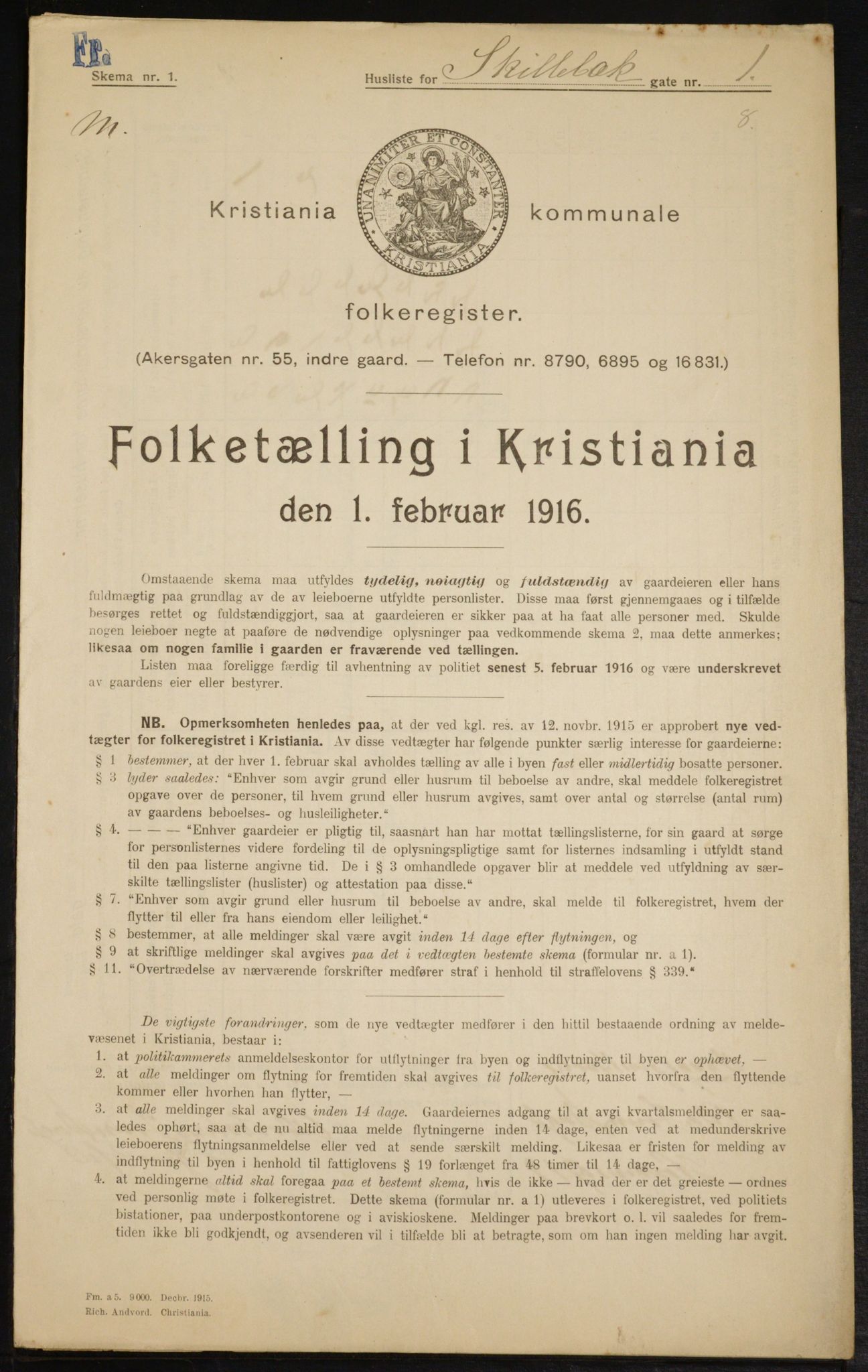 OBA, Kommunal folketelling 1.2.1916 for Kristiania, 1916, s. 97882