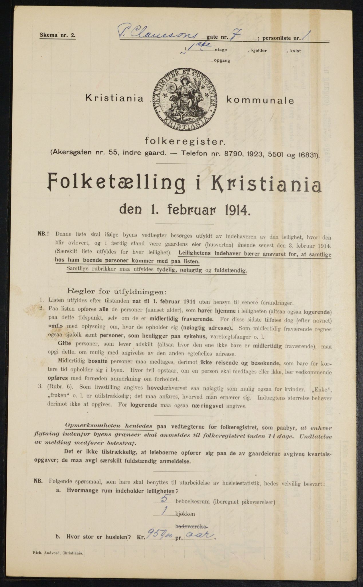OBA, Kommunal folketelling 1.2.1914 for Kristiania, 1914, s. 78847