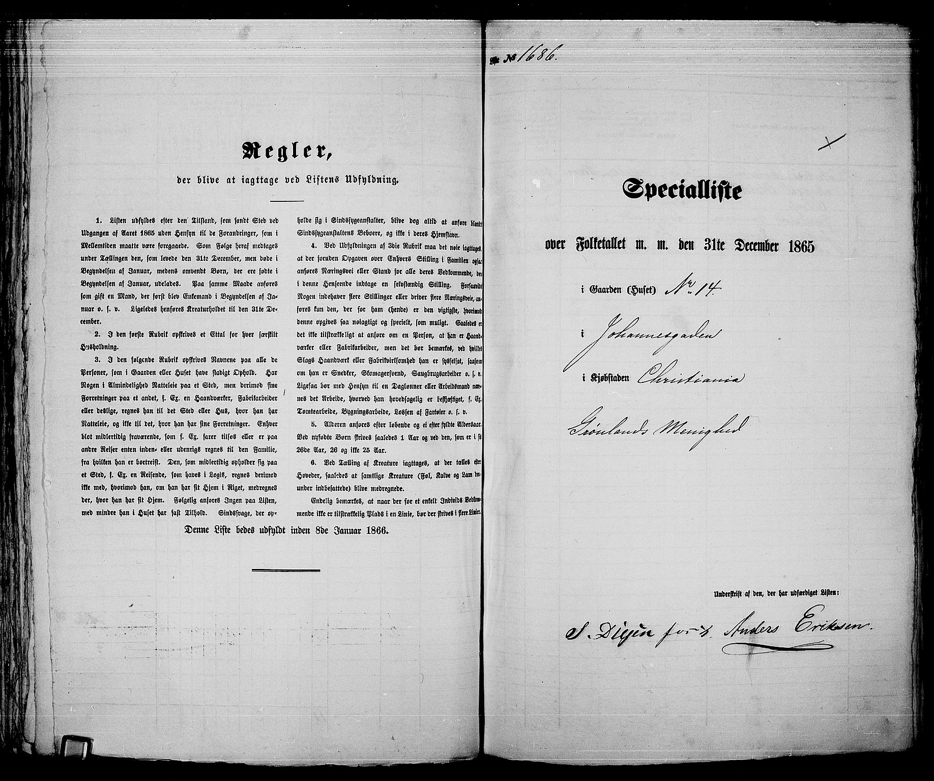 RA, Folketelling 1865 for 0301 Kristiania kjøpstad, 1865, s. 3810
