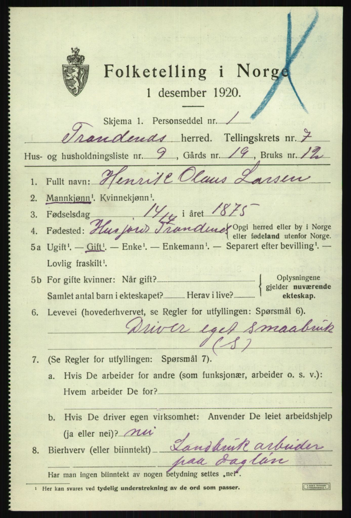 SATØ, Folketelling 1920 for 1914 Trondenes herred, 1920, s. 6579