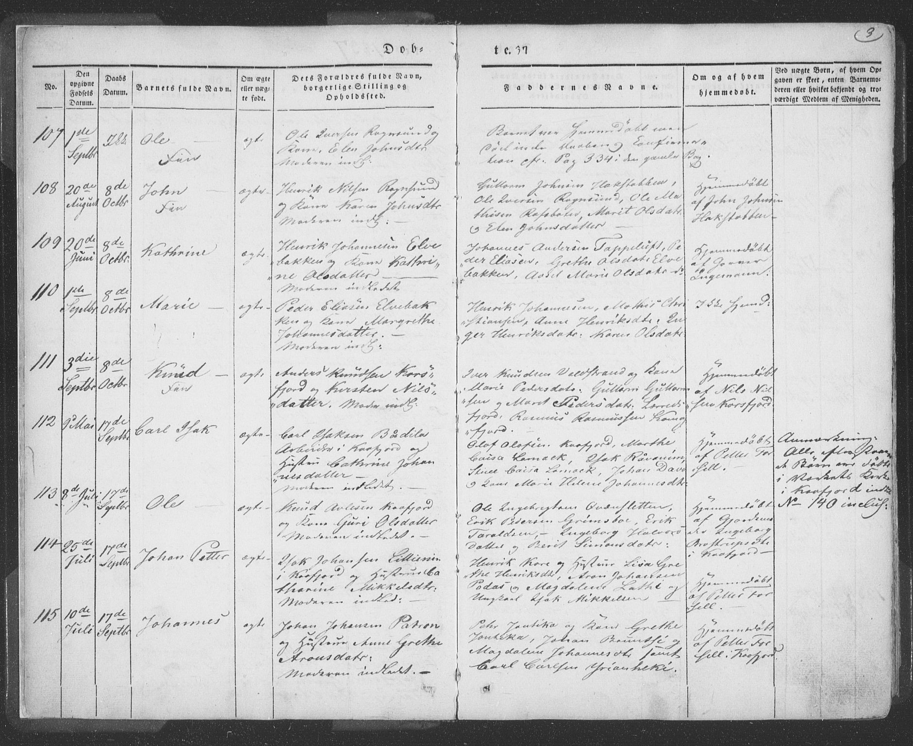 Talvik sokneprestkontor, SATØ/S-1337/H/Ha/L0009kirke: Ministerialbok nr. 9, 1837-1852, s. 3