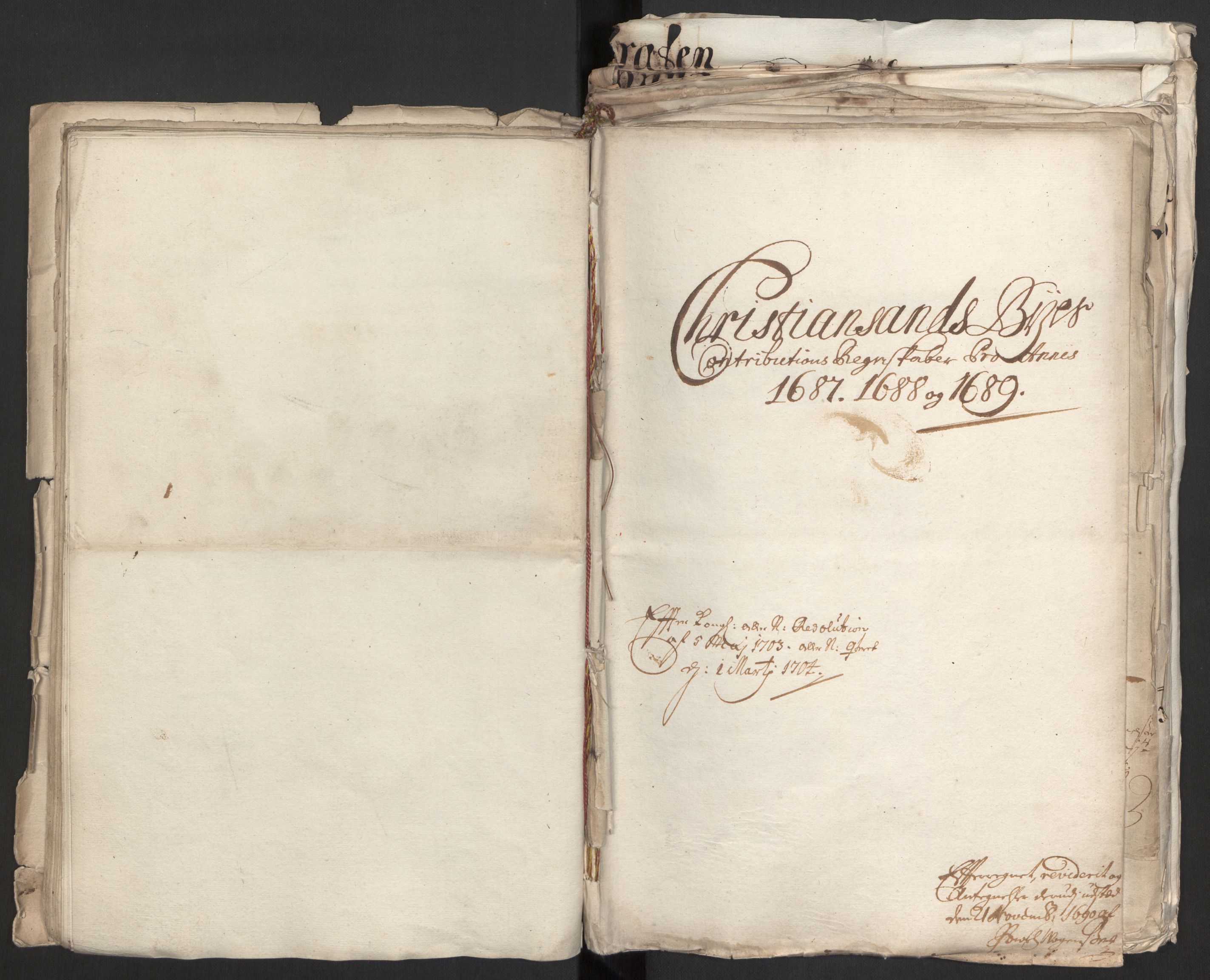 Rentekammeret inntil 1814, Reviderte regnskaper, Byregnskaper, RA/EA-4066/R/Rm/L0258: [M1] Kontribusjonsregnskap, 1664-1700, s. 44