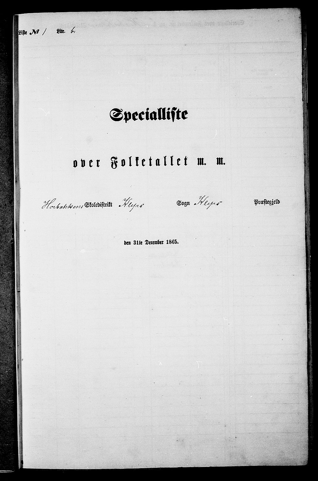 RA, Folketelling 1865 for 1120P Klepp prestegjeld, 1865, s. 22