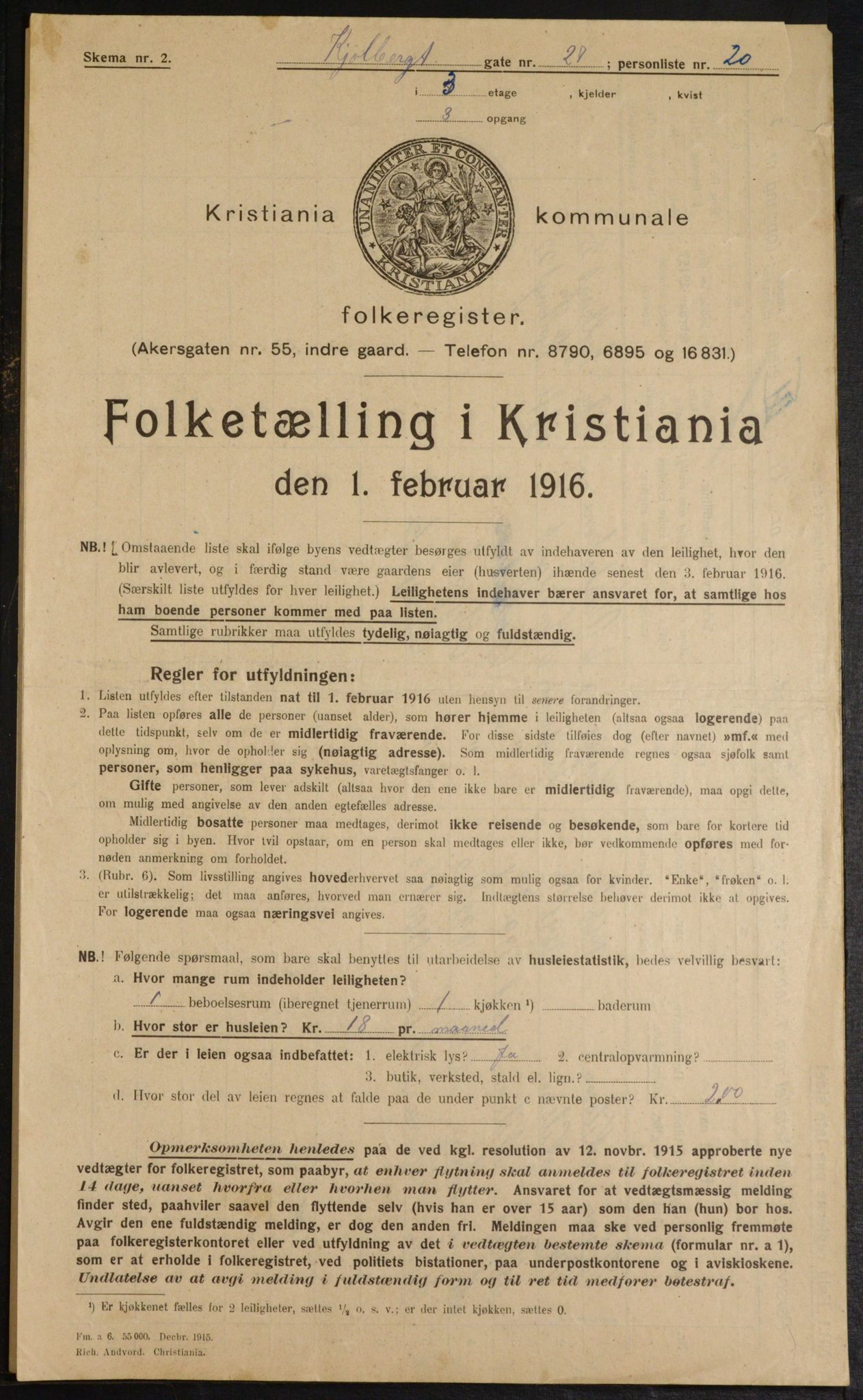 OBA, Kommunal folketelling 1.2.1916 for Kristiania, 1916, s. 52962