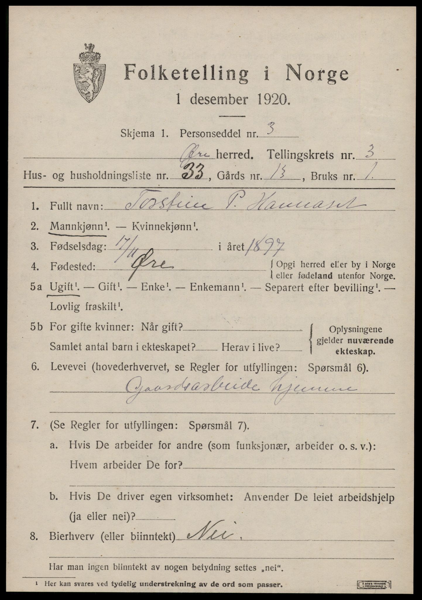 SAT, Folketelling 1920 for 1558 Øre herred, 1920, s. 1973