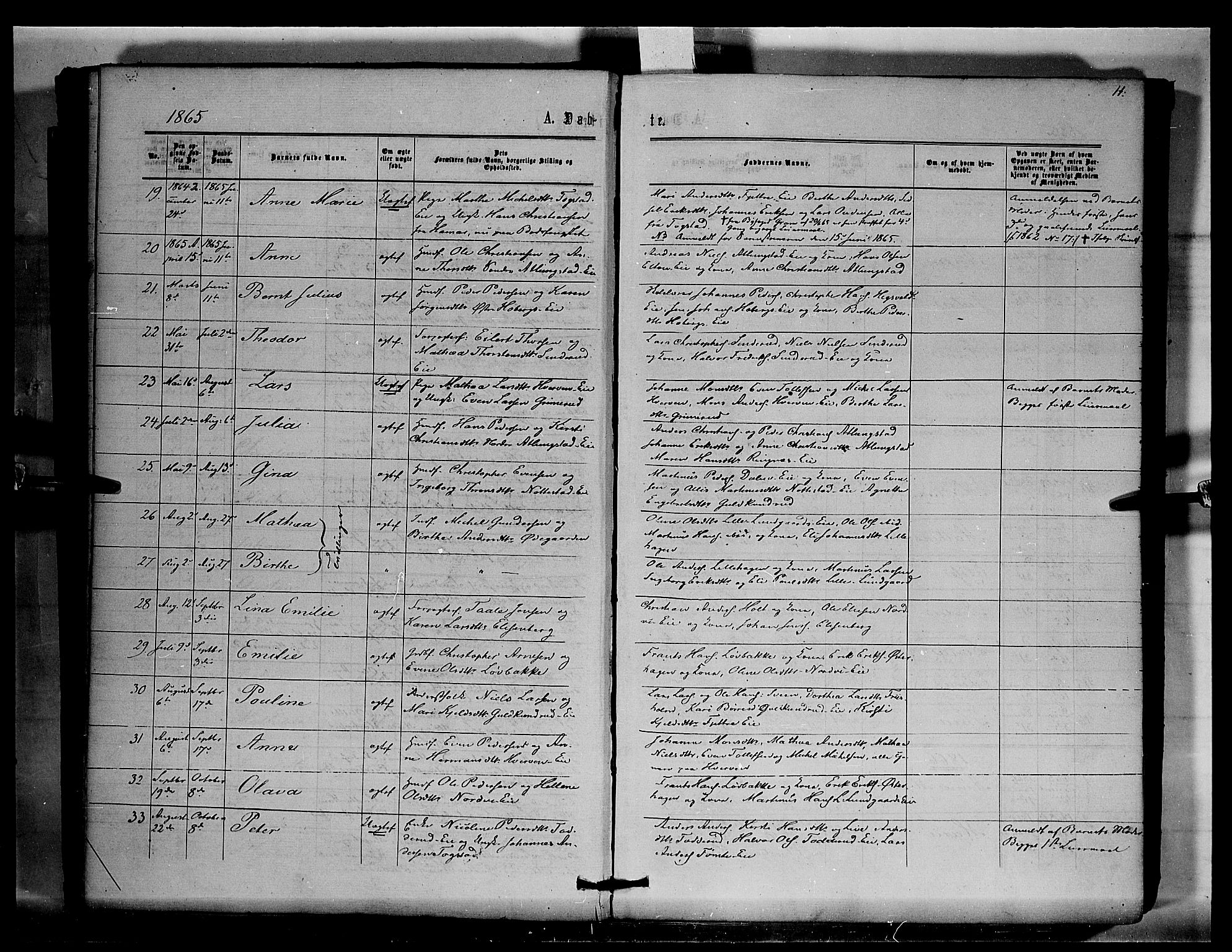 Stange prestekontor, AV/SAH-PREST-002/K/L0015: Ministerialbok nr. 15, 1862-1879, s. 11