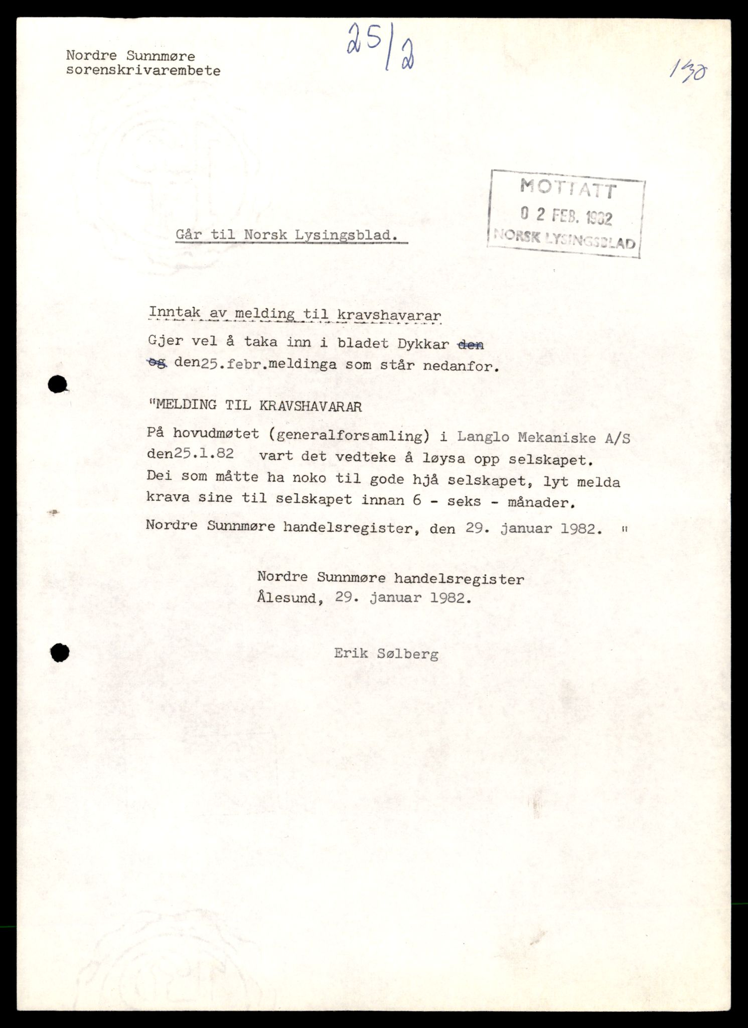 Nordre Sunnmøre sorenskriveri, AV/SAT-A-0006/2/J/Jd/Jde/L0035: Bilag. Aksjeselskap, L, 1944-1990, s. 1