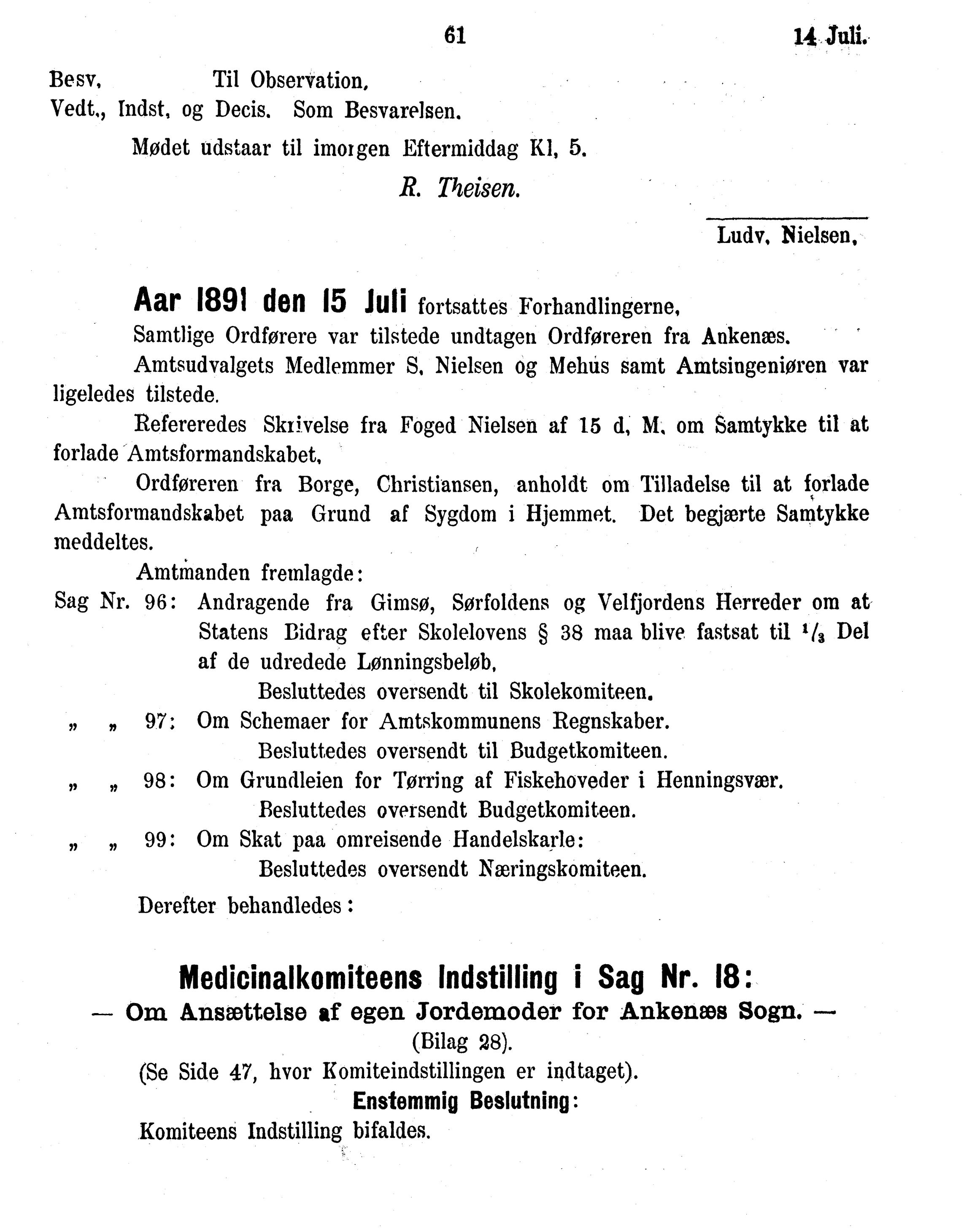 Nordland Fylkeskommune. Fylkestinget, AIN/NFK-17/176/A/Ac/L0016: Fylkestingsforhandlinger 1891-1893, 1891-1893, s. 61