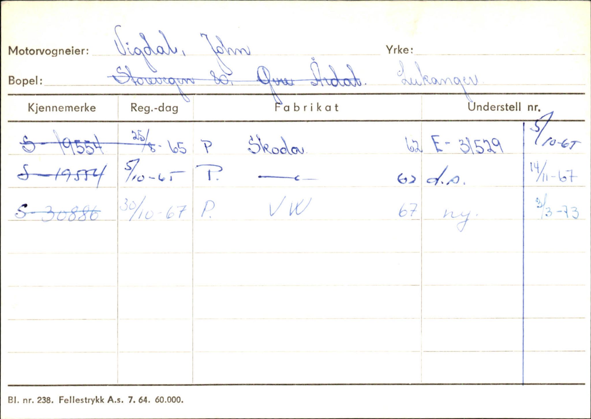 Statens vegvesen, Sogn og Fjordane vegkontor, AV/SAB-A-5301/4/F/L0126: Eigarregister Fjaler M-Å. Leikanger A-Å, 1945-1975, s. 2399