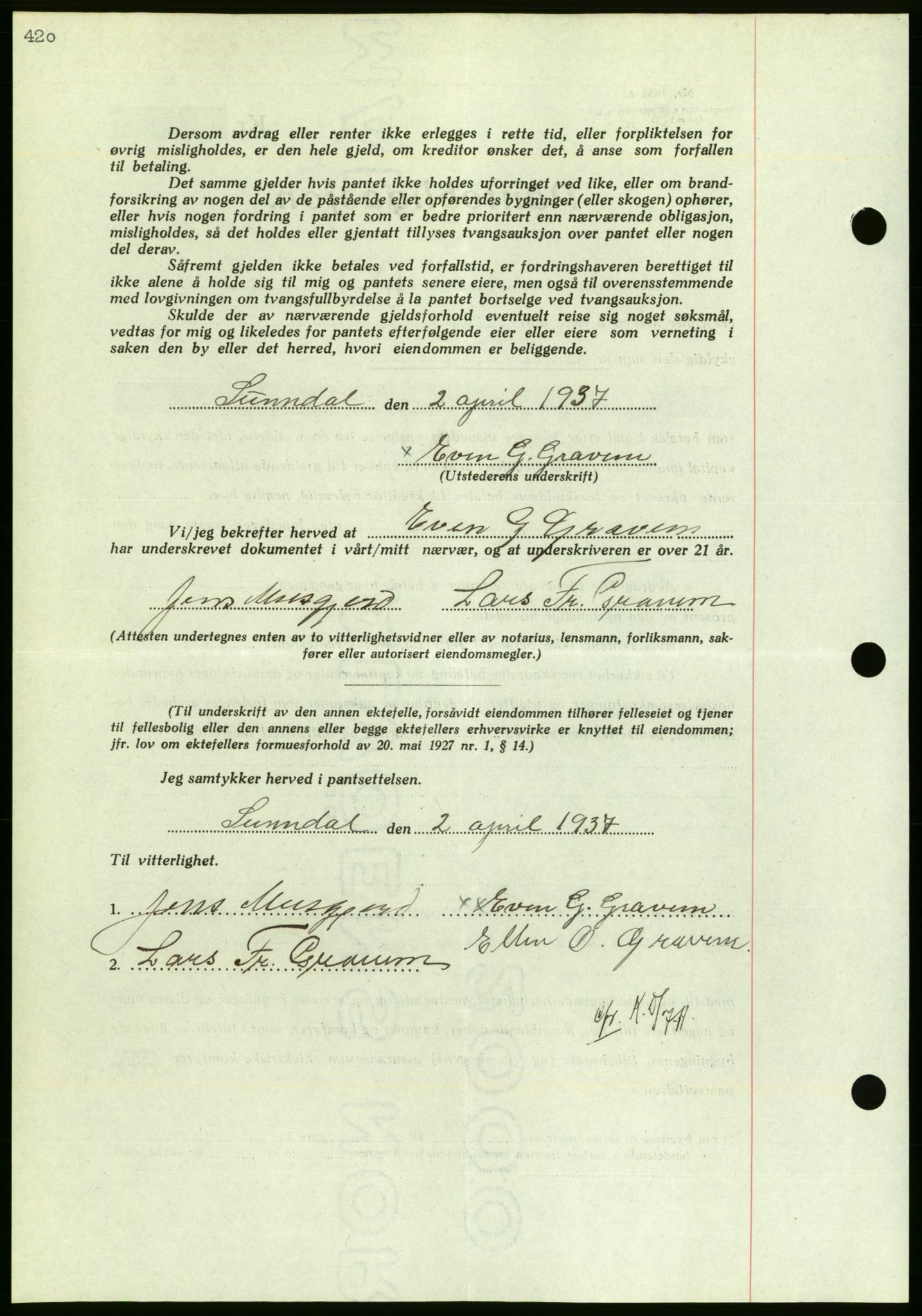 Nordmøre sorenskriveri, AV/SAT-A-4132/1/2/2Ca/L0091: Pantebok nr. B81, 1937-1937, Dagboknr: 1455/1937