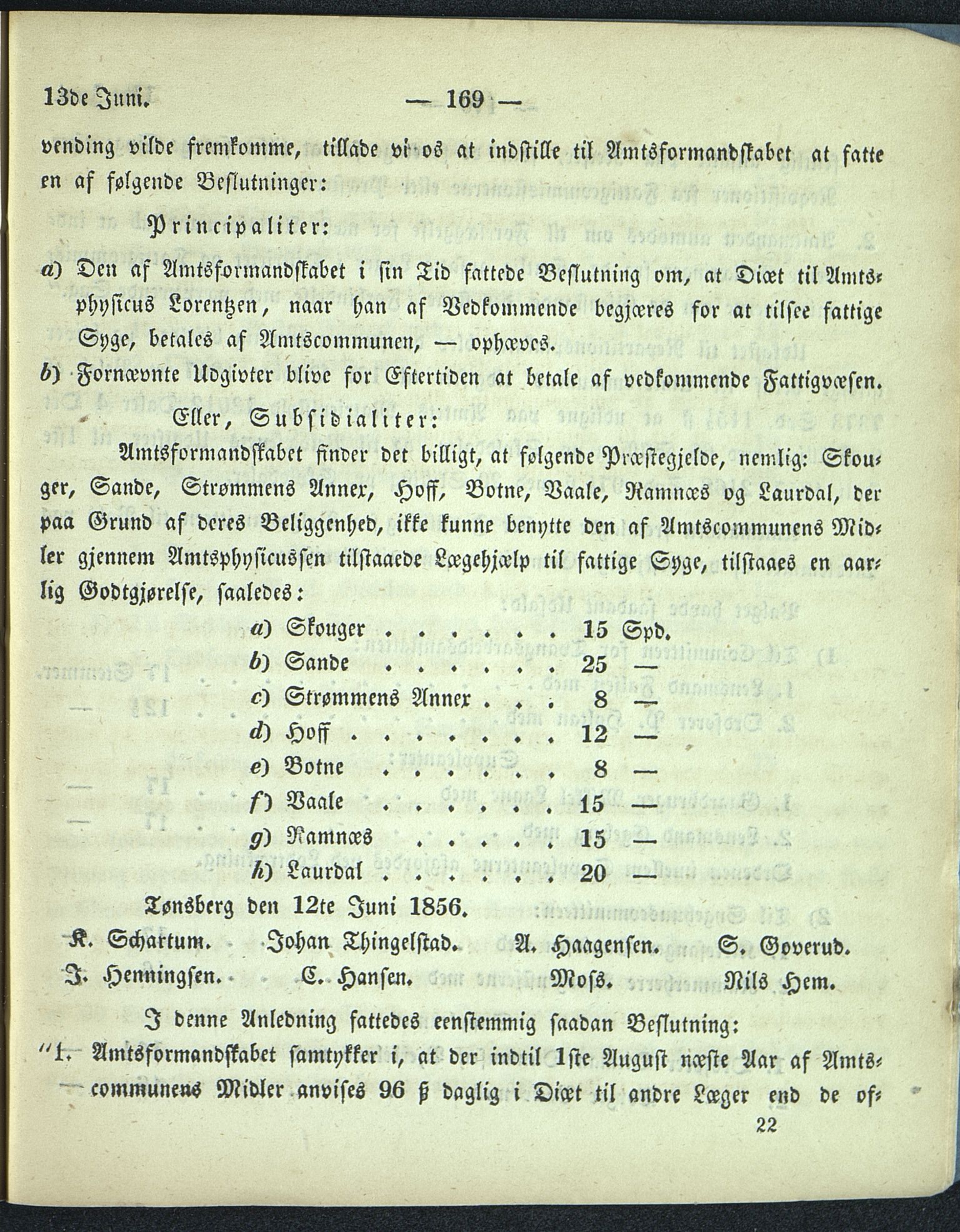 Vestfold fylkeskommune. Fylkestinget, VEMU/A-1315/A/Ab/Abb/L0002: Fylkestingsforhandlinger, 1856, s. 169