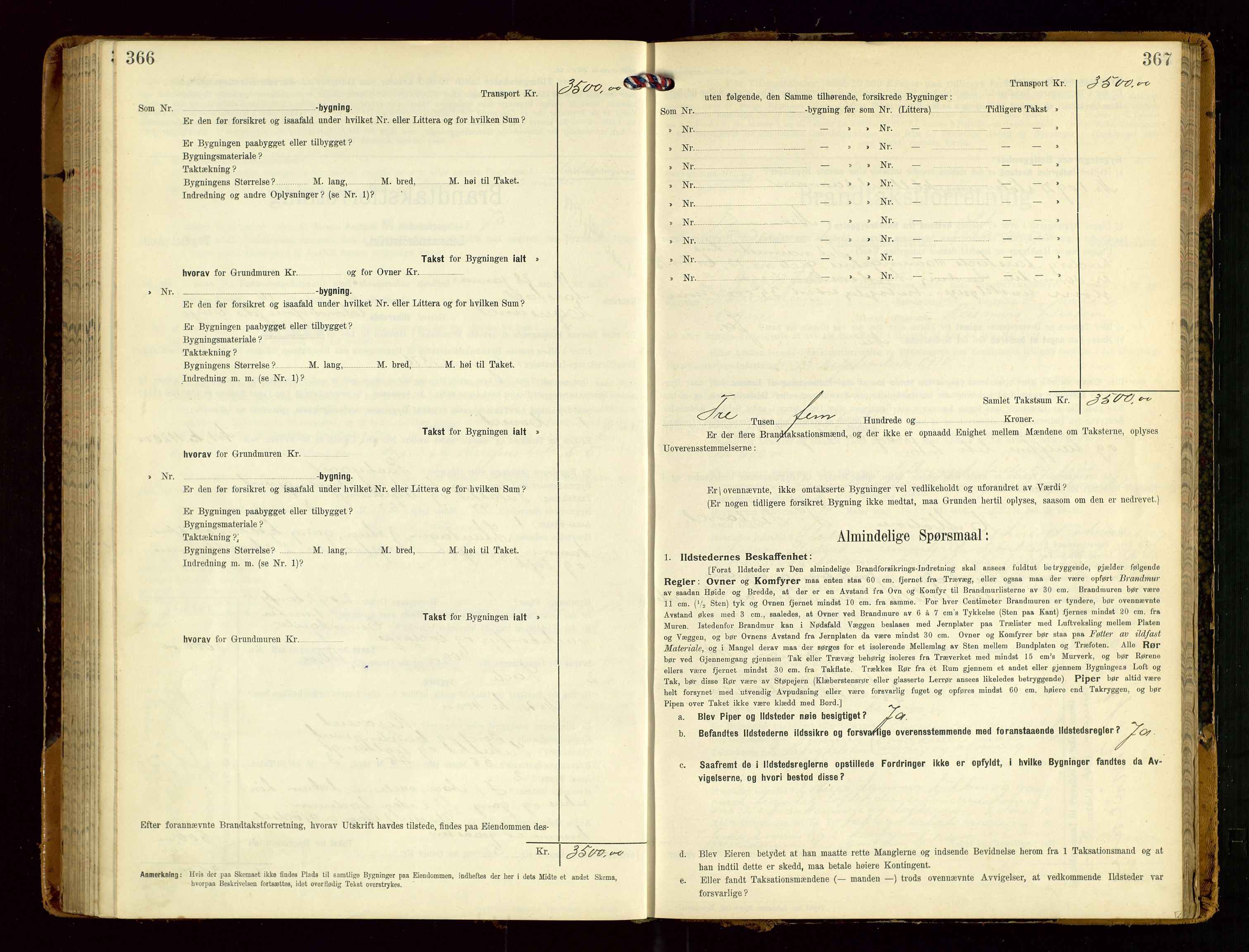 Eigersund lensmannskontor, SAST/A-100171/Gob/L0002: "Brandtakstprotokol", 1910-1916, s. 366-367