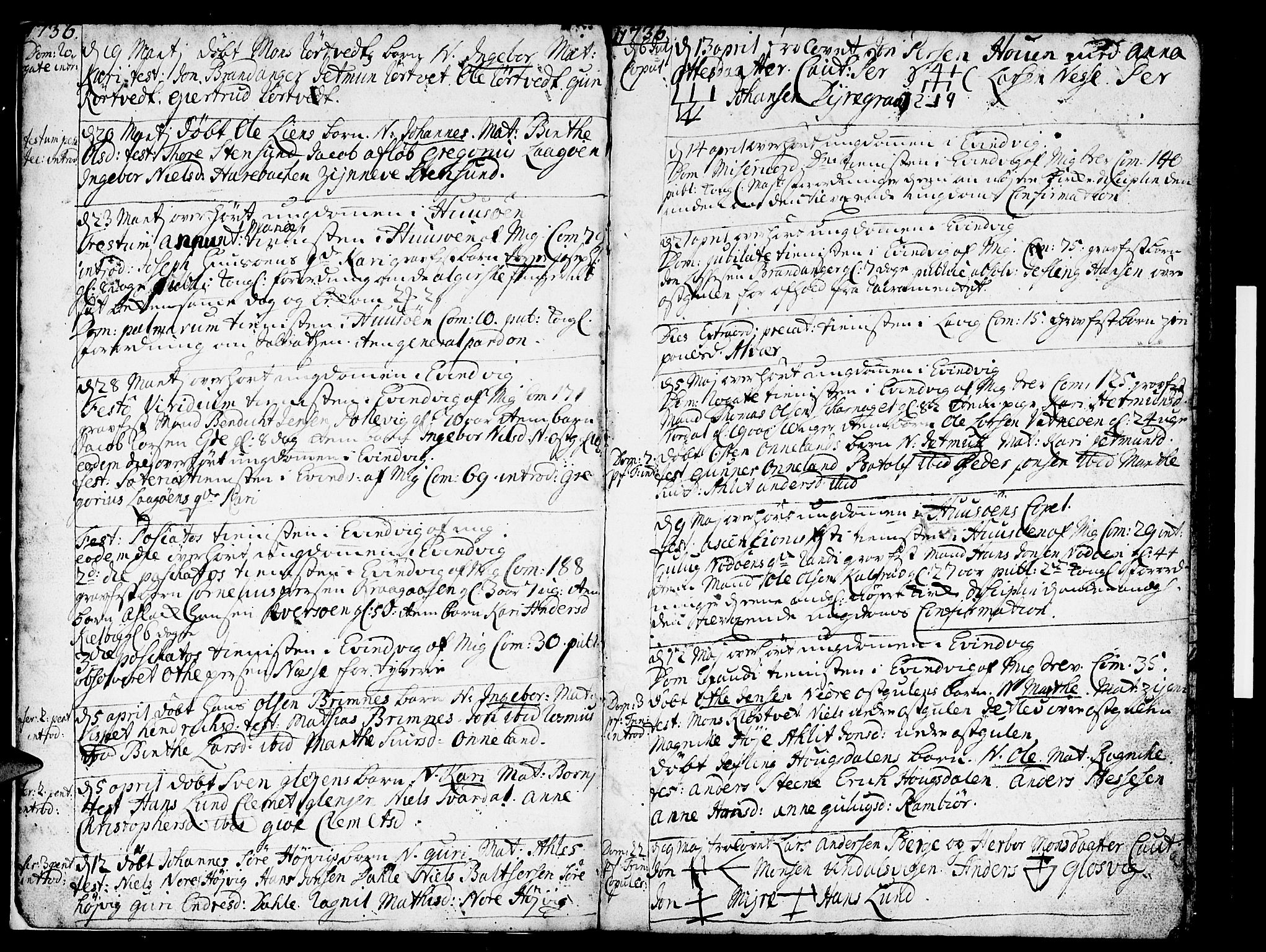 Gulen sokneprestembete, AV/SAB-A-80201/H/Haa/Haaa/L0011: Ministerialbok nr. A 11, 1736-1749, s. 4