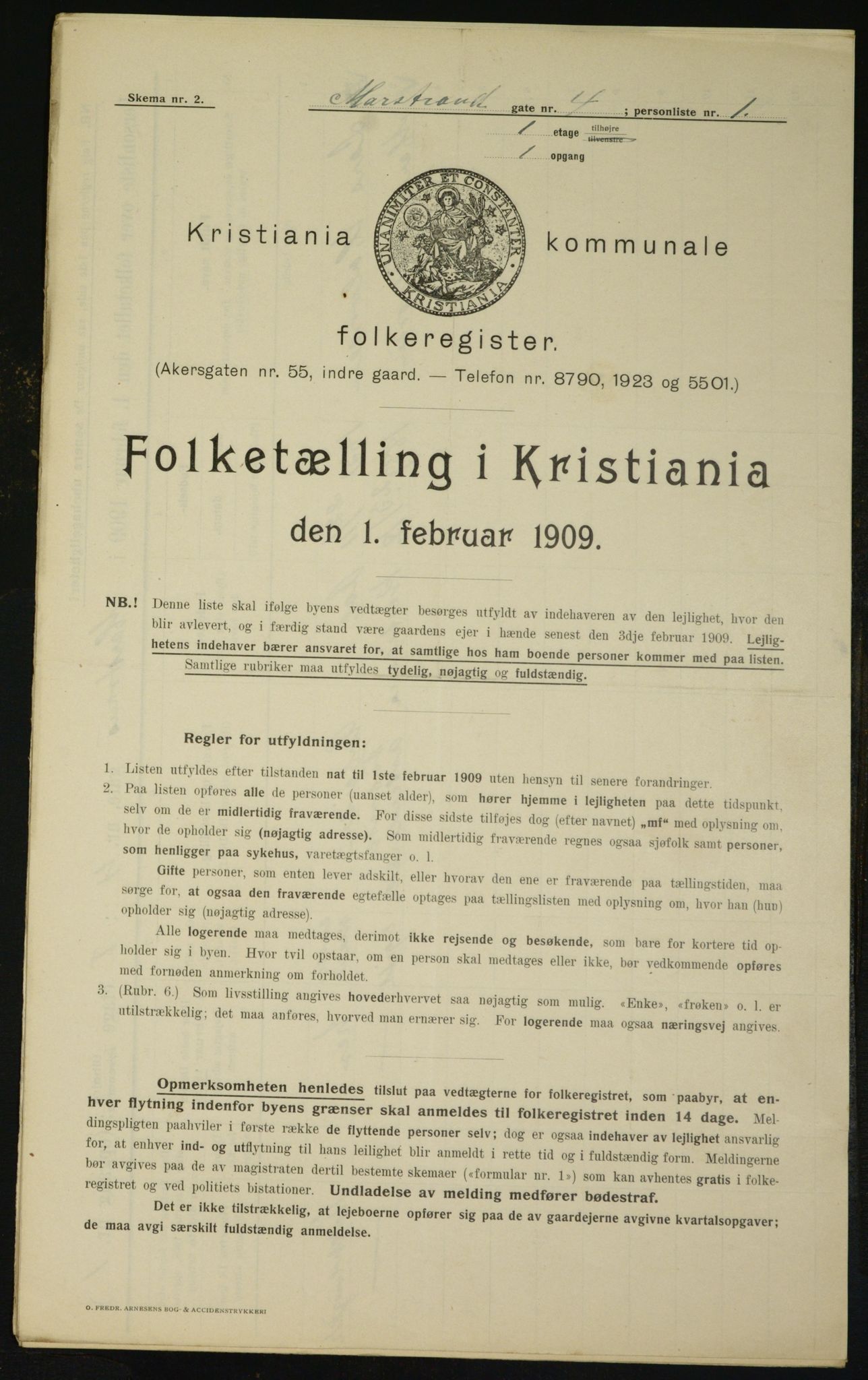 OBA, Kommunal folketelling 1.2.1909 for Kristiania kjøpstad, 1909, s. 58702