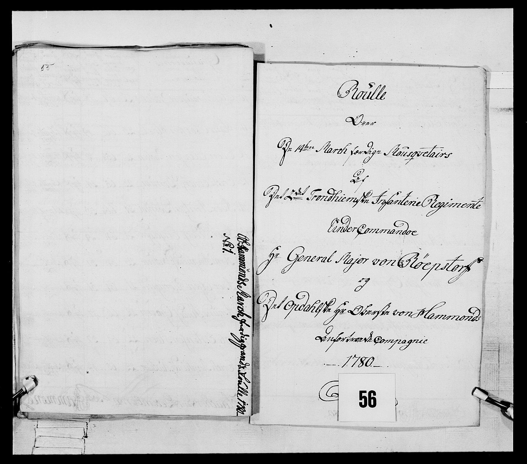 Generalitets- og kommissariatskollegiet, Det kongelige norske kommissariatskollegium, AV/RA-EA-5420/E/Eh/L0078: 2. Trondheimske nasjonale infanteriregiment, 1779-1780, s. 332