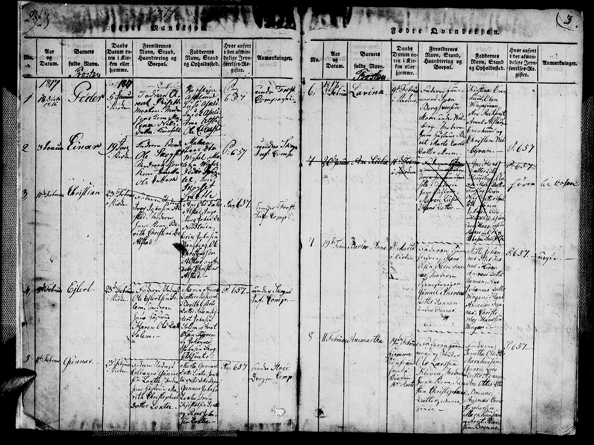 Ministerialprotokoller, klokkerbøker og fødselsregistre - Nord-Trøndelag, SAT/A-1458/713/L0112: Ministerialbok nr. 713A04 /1, 1817-1827, s. 2-3