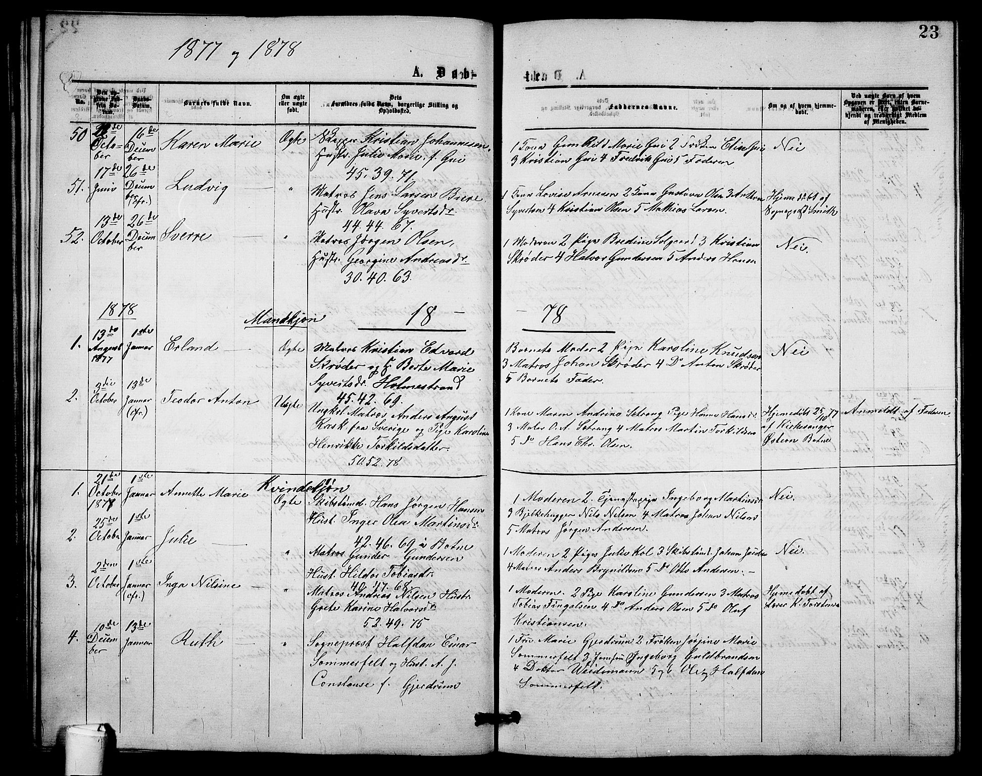 Holmestrand kirkebøker, AV/SAKO-A-346/G/Ga/L0004: Klokkerbok nr. 4, 1874-1888, s. 23